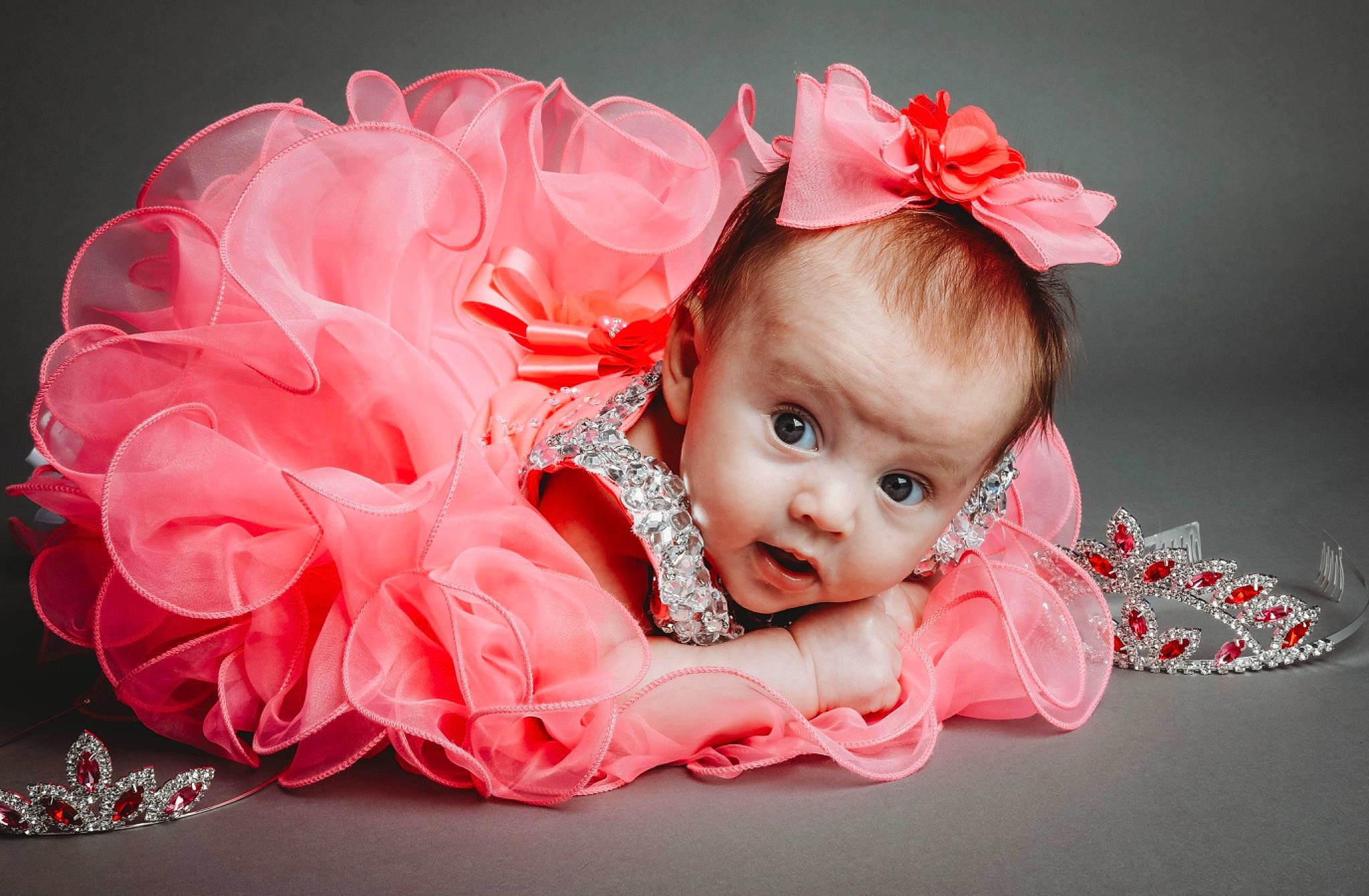 Raelynn is registered to the contest to win money with this photo: baby, baby_toddler_clothing, child, costume, costume_hat, embellishment, event, fashion_accessory, flash_photography, hair_accessory, happy, headband, headgear, headpiece, magenta, pattern, peach, person, petal, pink
