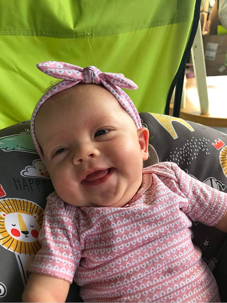 Harper joined the competition — help win amazing prizes! baby, baby_toddler_clothing, cheek, child, cool, eye, grass, green, hairstyle, happy, headgear, joy, lip, magenta, person, pink, product, purple, skin, smile