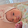 Nora joined the competition — help win amazing prizes! baby, blanket, child, close_up, cute, face, floral_clothing, hand, hat, headwear, indoors, infant, newborn, newborn_clothes, peaceful, pink, portrait, skin, sleeping, soft