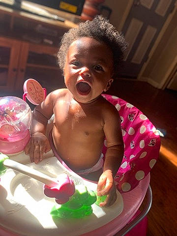 Raelynn joined the competition — help win amazing prizes! baby, bathing, child, fun, party, person, pink, play, skin, toddler