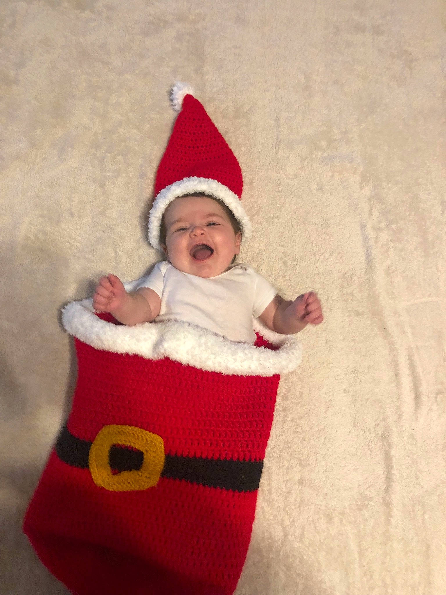 Avaya joined the competition — help win amazing prizes! christmas, christmas_ornament, crochet, fictional_character, holiday, infant, person, product, red, santa_claus, textile, toddler