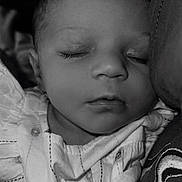 Azaria joined the competition — help win amazing prizes! baby, sleeping, infant, face, hand, clothing, fabric, closeup, portrait, black_and_white, peaceful, newborn, soft, rest, cute, child, person, eyelashes, delicate, calm