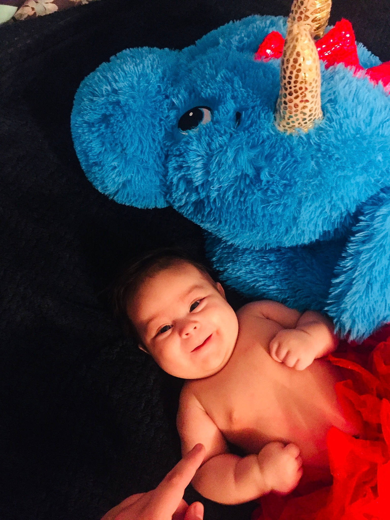 Carolina joined the competition — help win amazing prizes! baby, blue, child, crochet, ear, elephant, elephants_and_mammoths, happy, interaction, love, person, smile, stuffed_toy, toddler, turquoise, wool