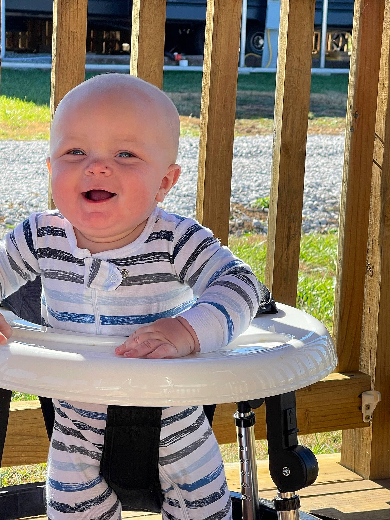 Canyon joined the competition — help win amazing prizes! baby, baby_laughing, baby_products, baby_toddler_clothing, child, electric_blue, fun, grass, happy, laugh, leisure, outdoor_furniture, person, recreation, sitting, smile, toddler