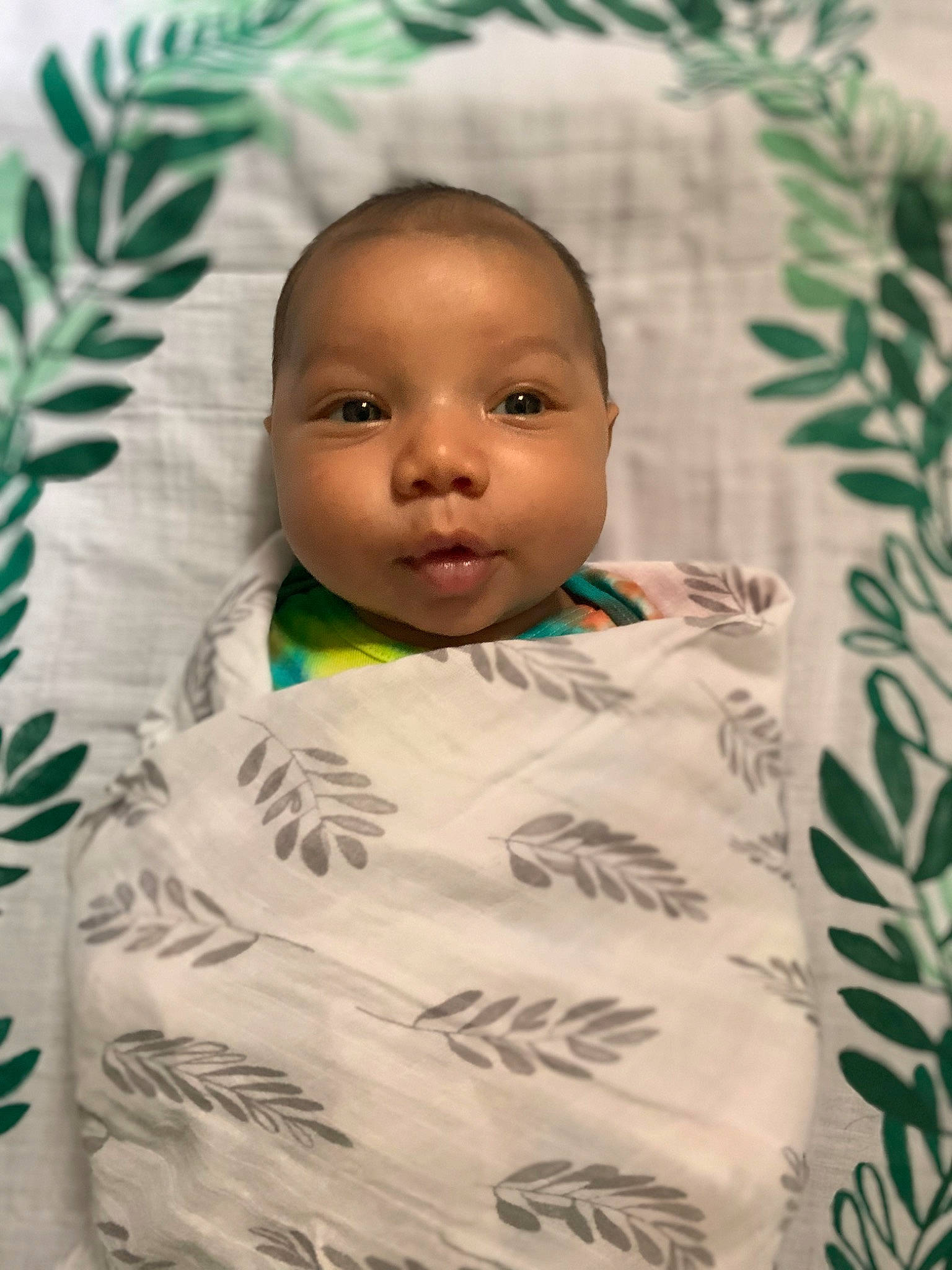 Hudson joined the competition — help win amazing prizes! baby, baby_toddler_clothing, bedding, cheek, child, comfort, eye, forehead, happy, head, iris, linens, nose, person, room, skin, sleeve, smile, t_shirt, textile