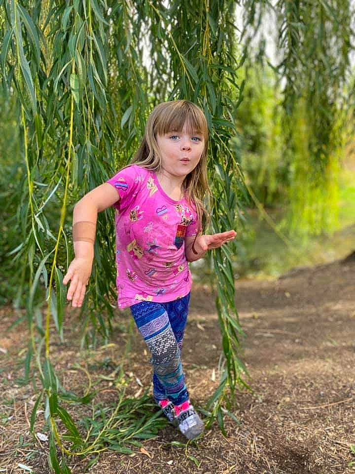 Mia joined the competition — help win amazing prizes! child, electric_blue, forest, fun, garden, grass, magenta, people_in_nature, person, plant, plantation, play, shorts, soil, t_shirt, terrestrial_plant, toddler, tree, wood, woodland