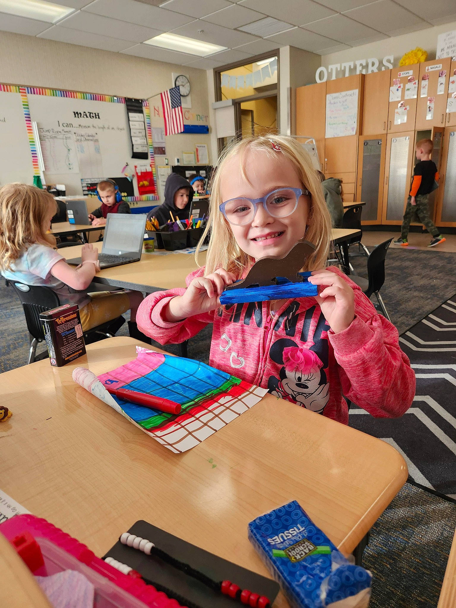 Abigail joined the competition — help win amazing prizes! chair, child, class, desk, education, engineering, event, eyewear, fashion_design, fun, headwear, job, joy, learning, leisure, office_supplies, person, room, smile, stationery