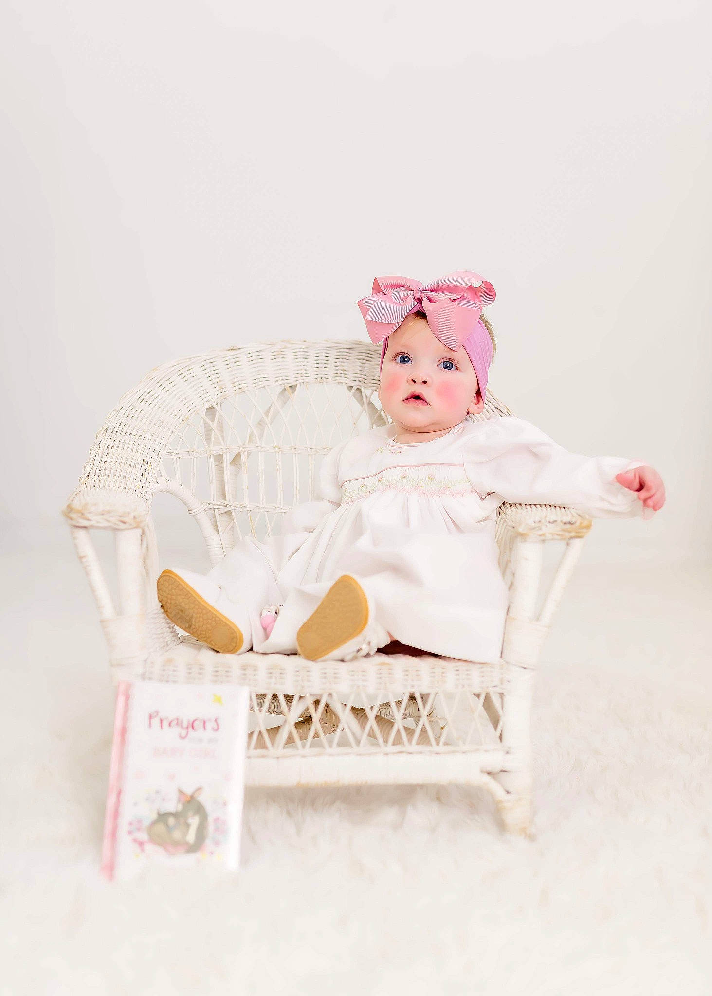 Alora joined the competition — help win amazing prizes! art, baby, baby_products, baby_toddler_clothing, chair, child, comfort, fashion_accessory, hair_accessory, happy, headwear, magenta, paper, paper_product, peach, person, product, sitting, sleeve, toddler