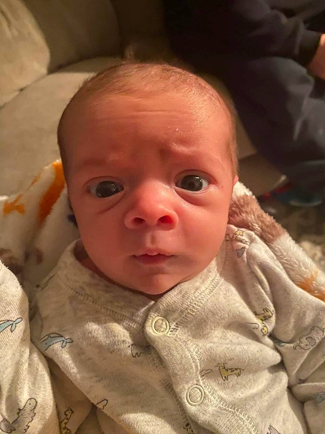 Kash is registered to the contest to win money with this photo: baby, baby_toddler_clothing, cheek, child, chin, collar, comfort, ear, eye, eyebrow, eyelash, face, head, iris, lip, mouth, nose, person, skin, sleeve