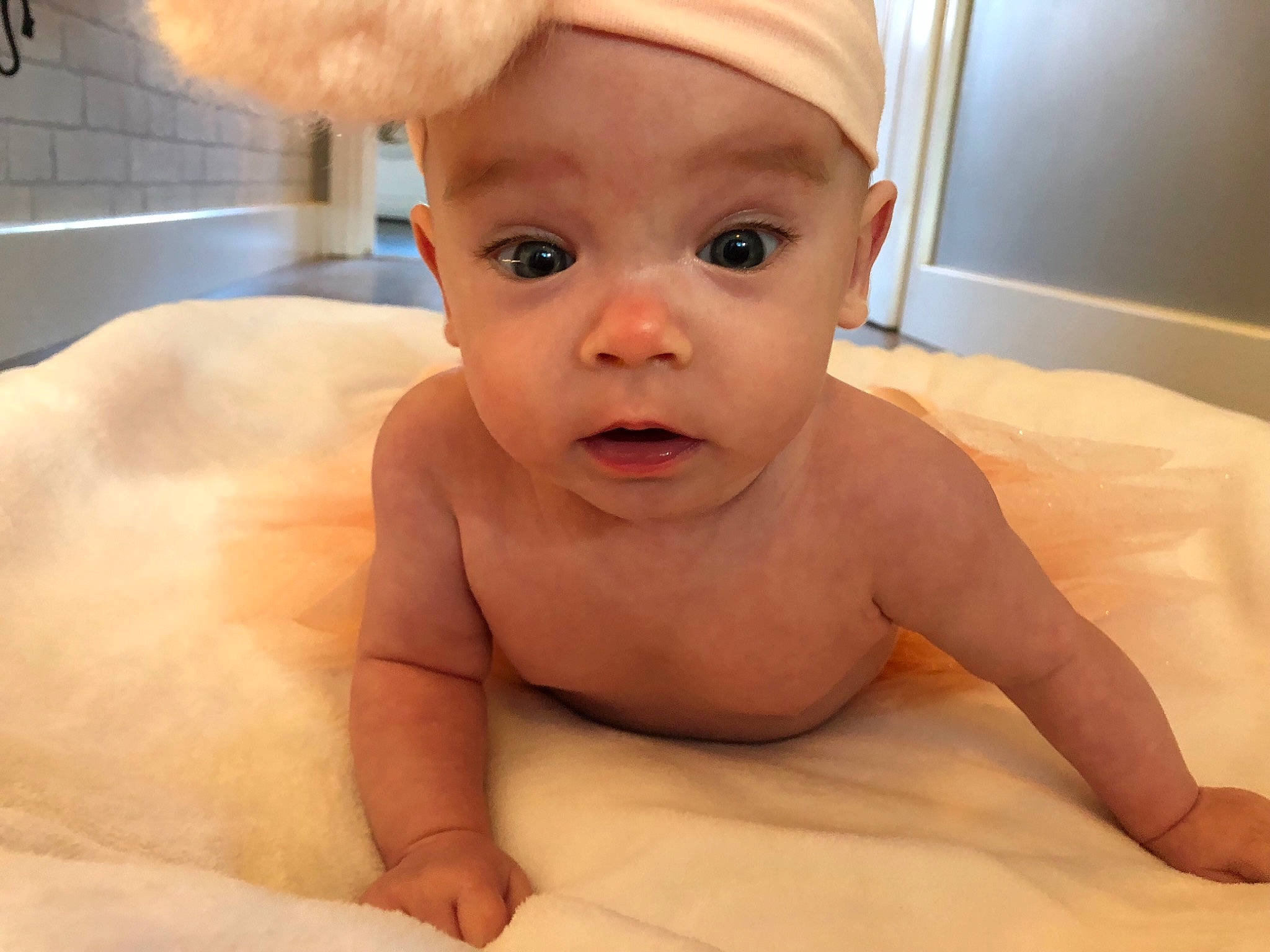 Olivia Rose joined the competition — help win amazing prizes! baby, baby_bathing, baby_making_funny_faces, bathing, bathtub, cheek, child, chin, eye, face, facial_expression, forehead, head, lip, mouth, muscle, nose, person, skin, toddler