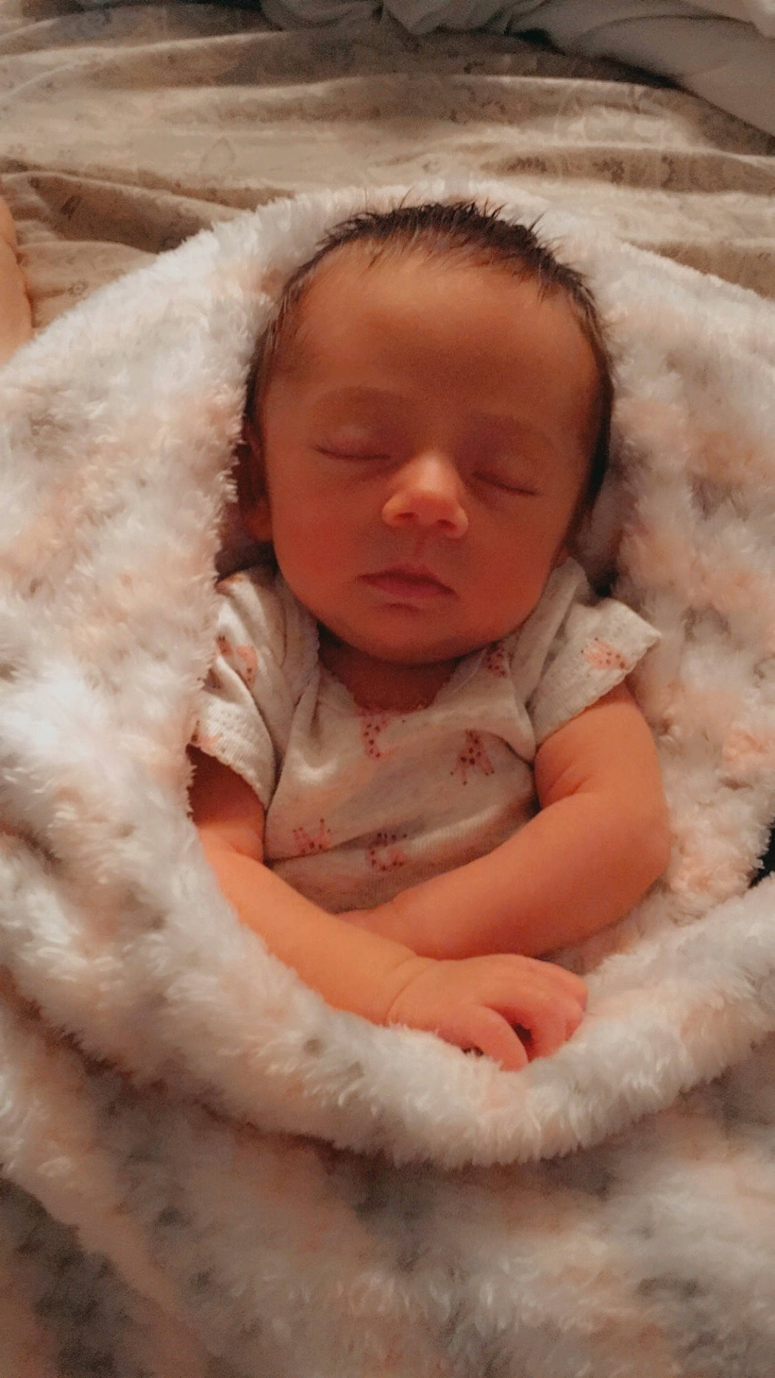 Alaina joined the competition — help win amazing prizes! baby, baby_sleeping, cheek, child, face, fur, nose, person, skin, sleep, toddler, wool
