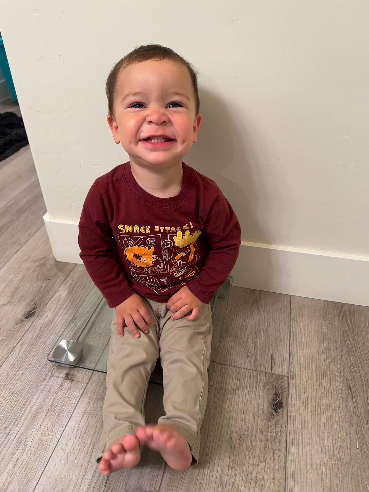 Leo joined the competition — help win amazing prizes! baby, baby_toddler_clothing, cheek, face, floor, flooring, fun, hairstyle, happy, hardwood, head, human_body, joy, leg, nose, person, skin, sleeve, smile, t_shirt