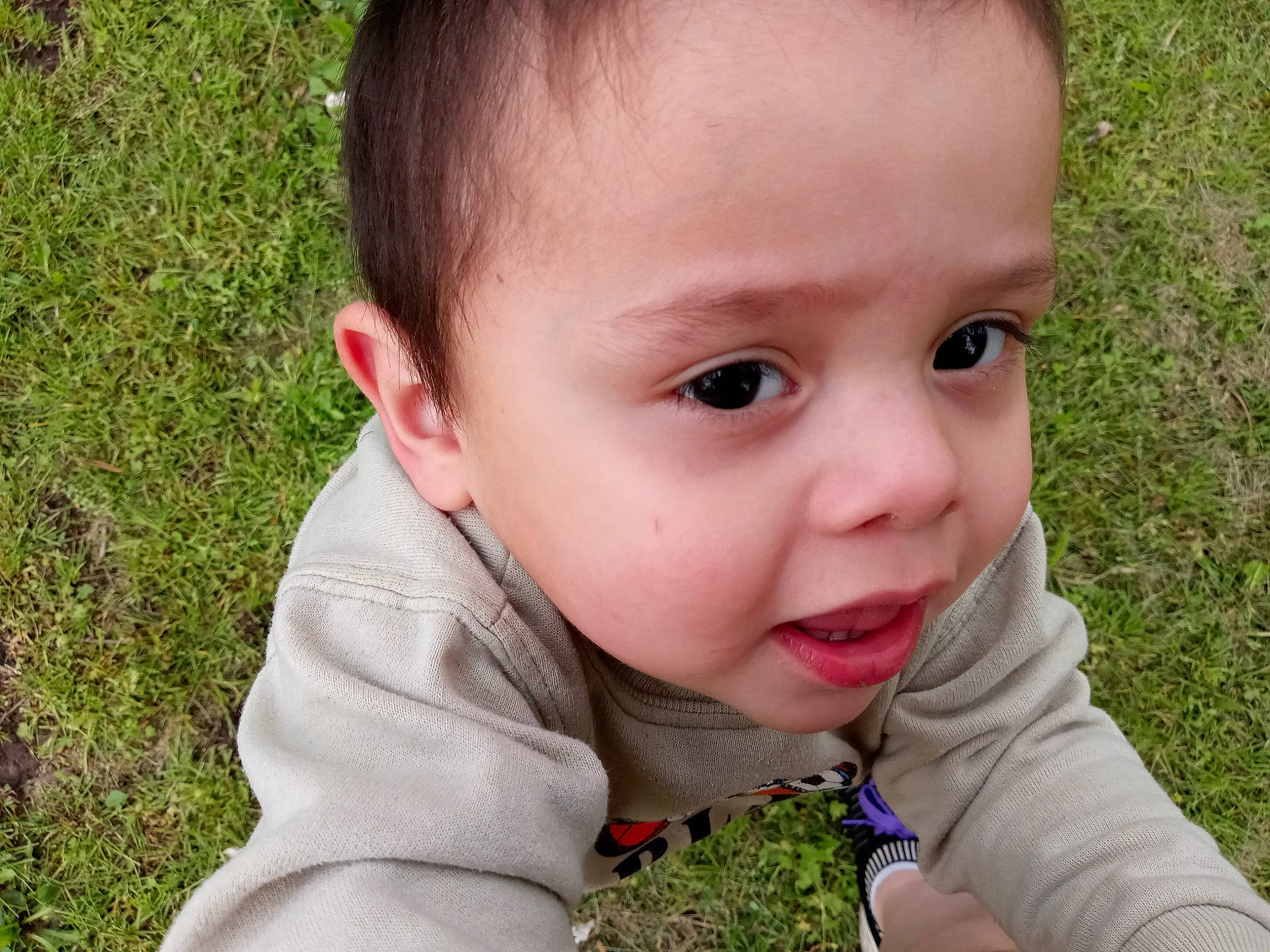 Luciano joined the competition — help win amazing prizes! baby, baby_toddler_clothing, cheek, child, close_up, eyelash, fun, grass, grass_family, hand, happy, iris, lawn, lip, nose, people_in_nature, person, plant, skin, smile