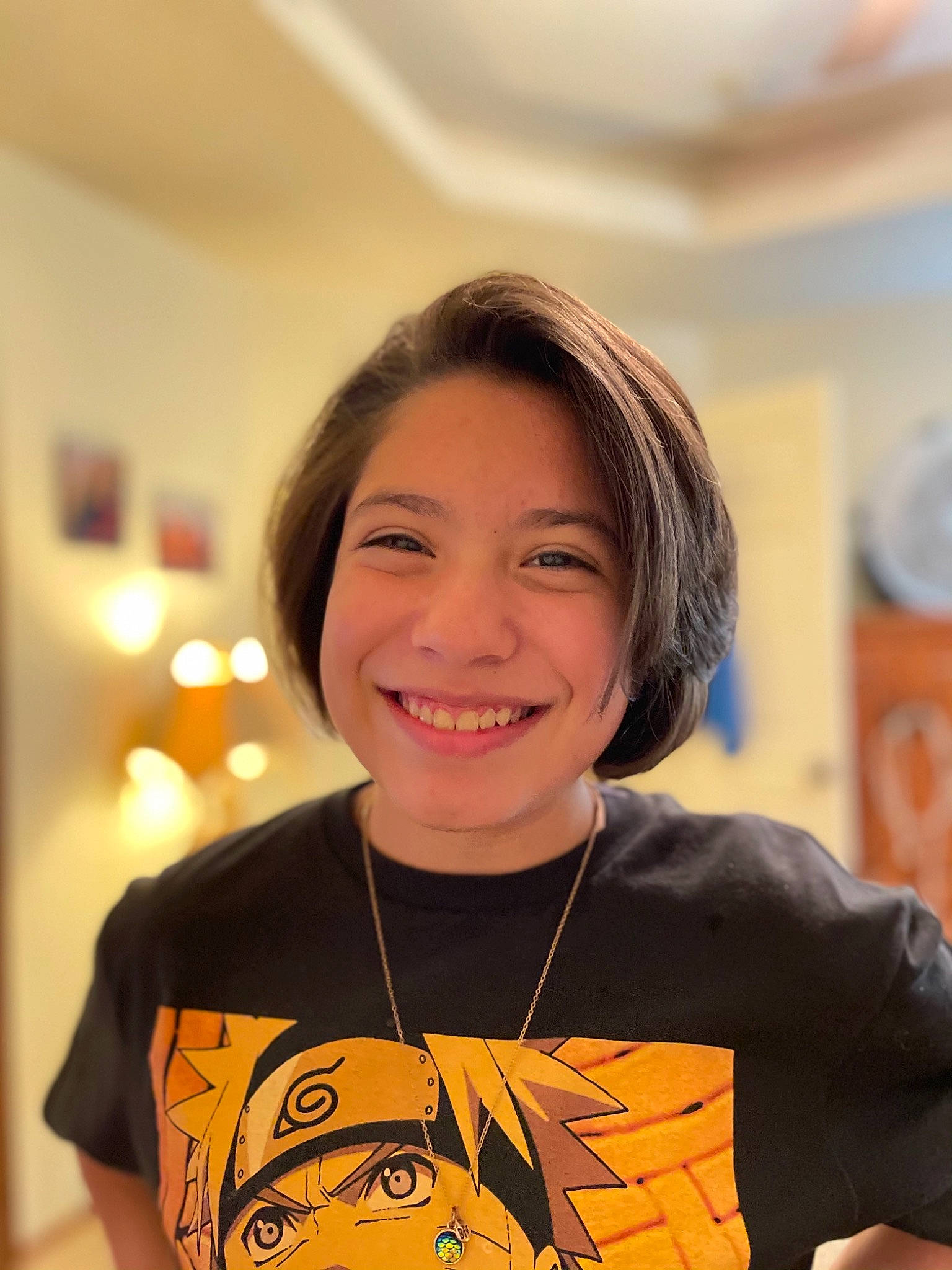 Audrina joined the competition — help win amazing prizes! active_shirt, black_hair, chest, cool, facial_expression, forehead, happy, jaw, jewellery, joy, laugh, neck, necklace, person, portrait, portrait_photography, shoulder, sleeve, t_shirt, throat