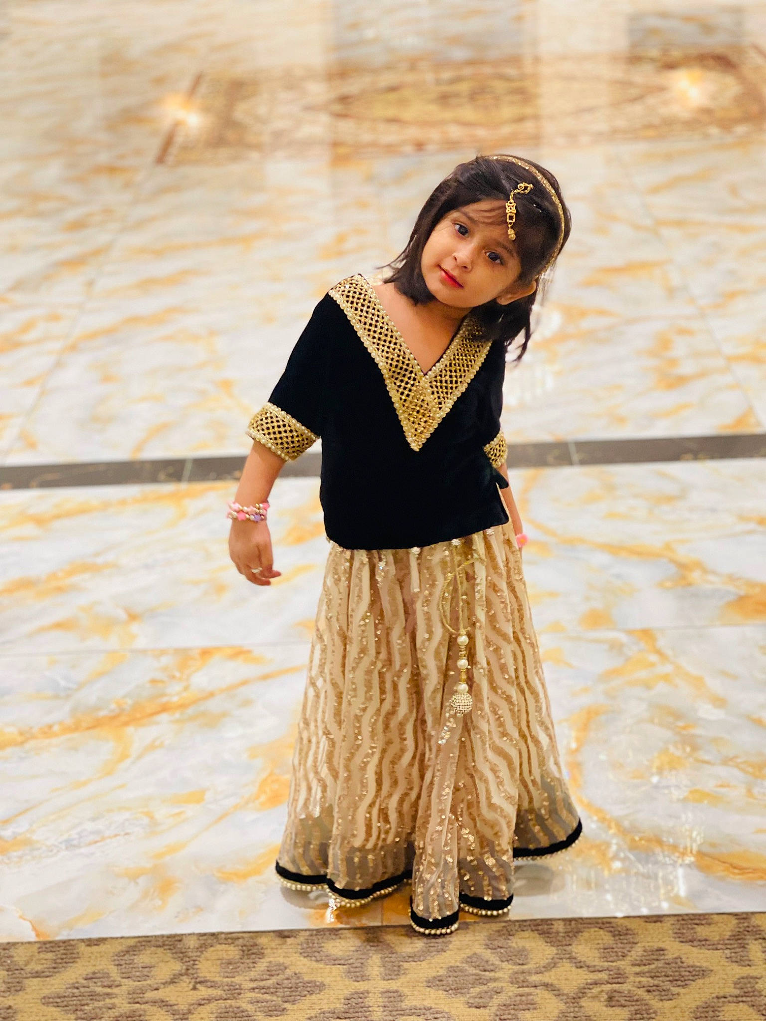 Eshaal joined the competition — help win amazing prizes! abdomen, event, fashion_design, fashion_model, flash_photography, formal_wear, happy, headwear, human_leg, jewellery, landscape, long_hair, magenta, neck, pattern, peach, person, shoulder, sleeve, trunk