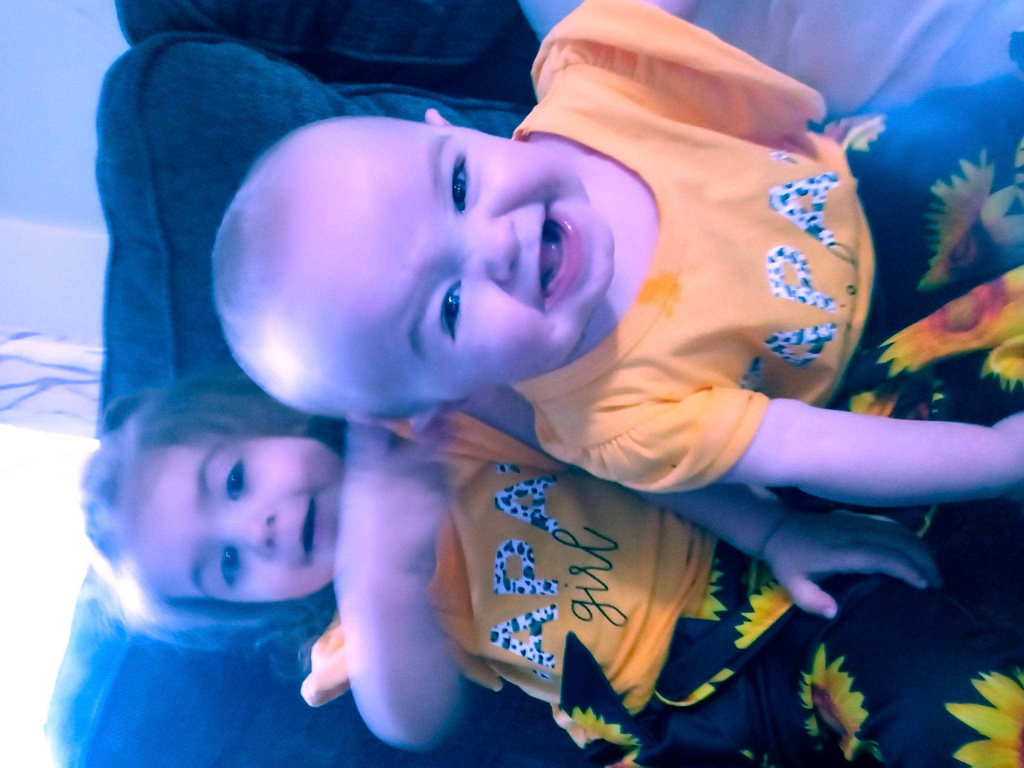 Kierzlyn is registered to the contest to win money with this photo: azure, baby, baby_toddler_clothing, blue, child, cool, electric_blue, flash_photography, fun, grass, happy, hat, human, mouth, person, plant, purple, skin, sky, smile