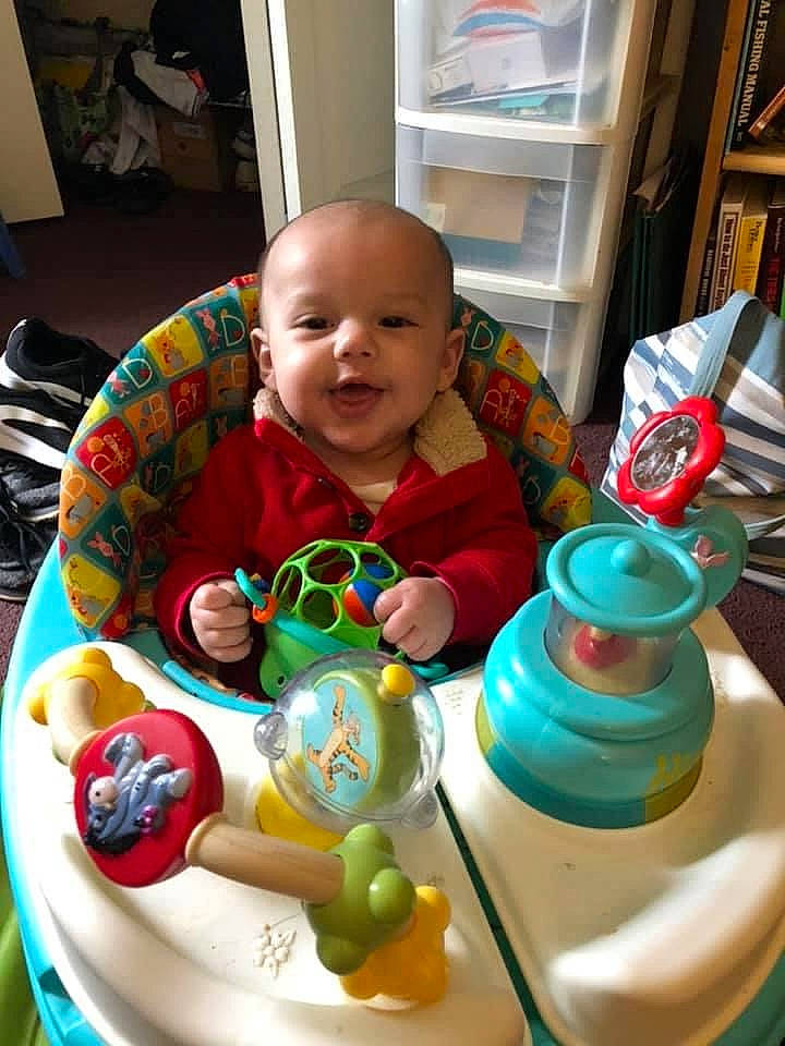 Tucker joined the competition — help win amazing prizes! baby, baby_toys, child, fun, person, play, room, tableware, toddler, toy