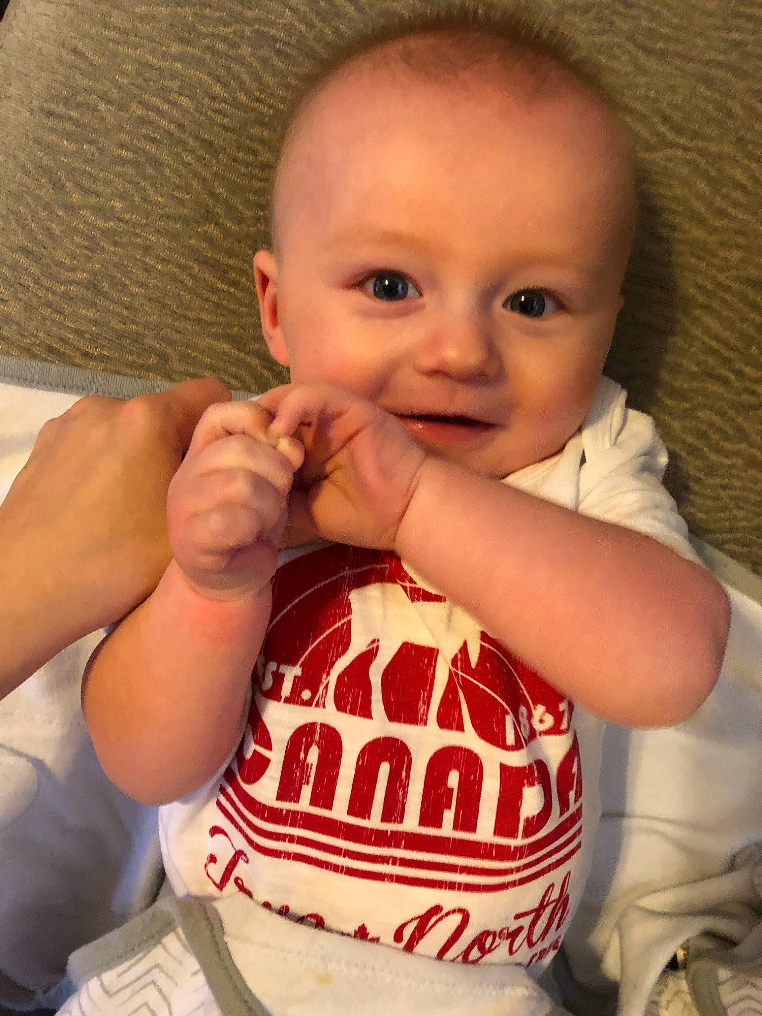 Conrad is registered to the contest to win money with this photo: baby, cheek, child, eating, finger, food, lip, person, thumb, toddler