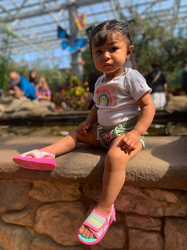 Kiarah joined the competition — help win amazing prizes! child, city, clothing, foot, fun, grass, happy, human_leg, leisure, person, pink, plant, recreation, shoe, shorts, sitting, skin, summer, t_shirt, thigh