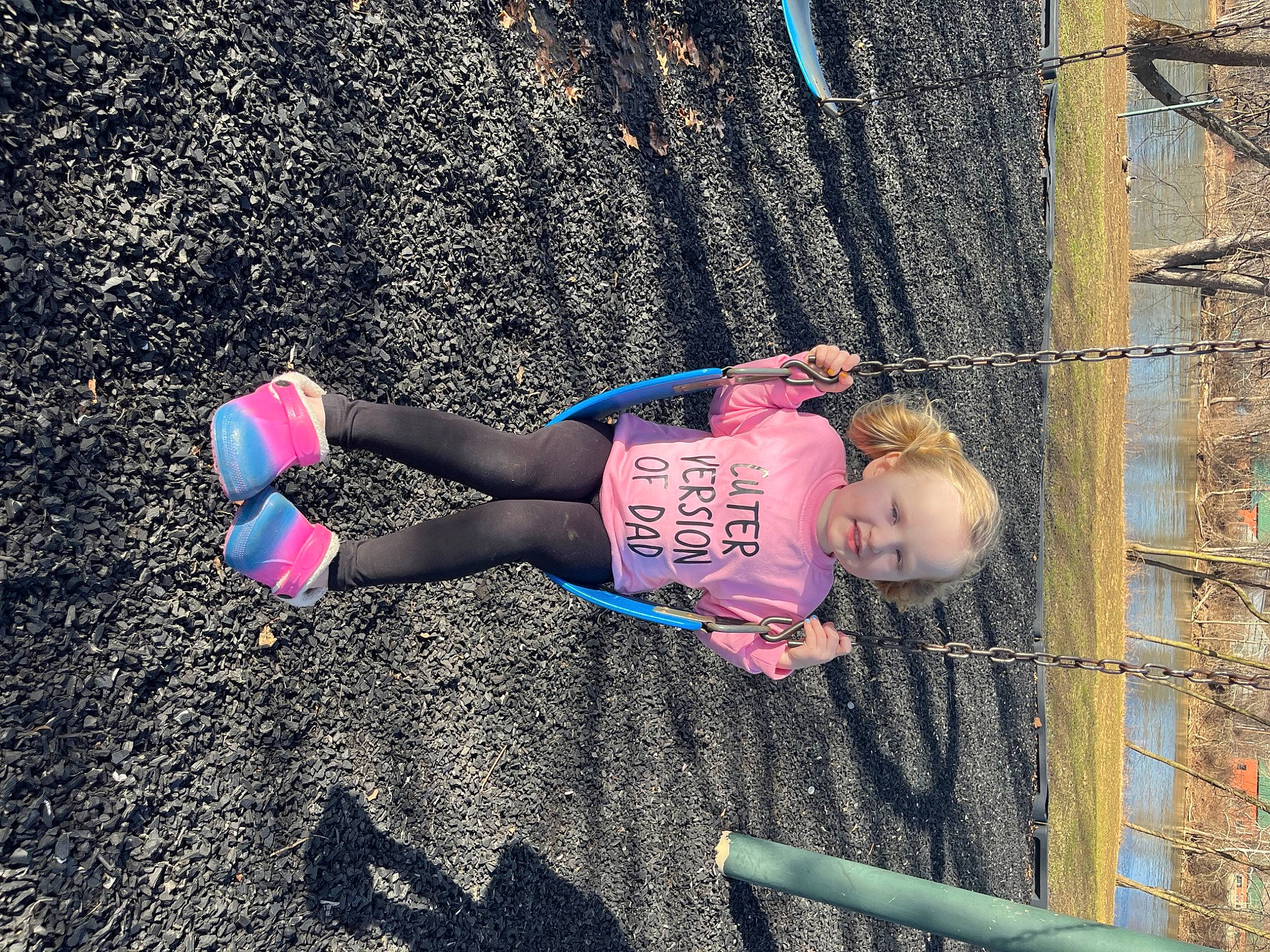 Vella joined the competition — help win amazing prizes! asphalt, child, city, concrete, fence, fun, grass, joy, leisure, magenta, outdoor_play_equipment, people_in_nature, person, pink, play, recreation, shadow, soil, t_shirt, thigh