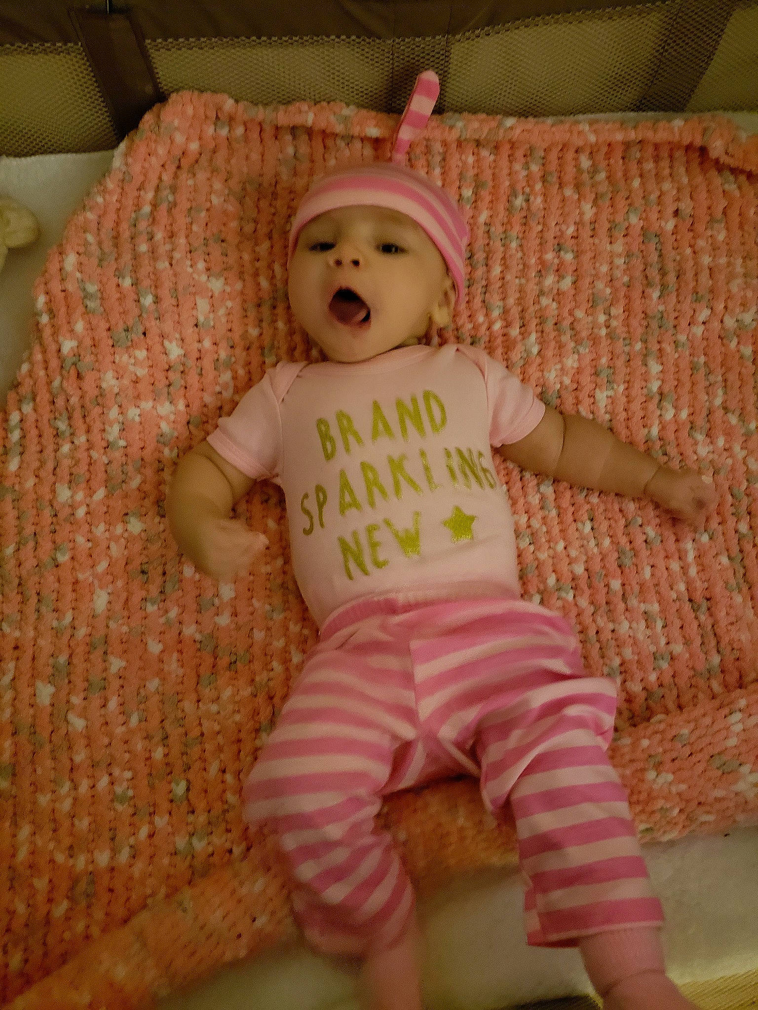 Deanna is registered to the contest to win money with this photo: baby_products, cheek, child, headwear, infant, person, pink, play, product, skin, smile, stuffed_toy, sweetness, teddy_bear, textile, toddler, toy