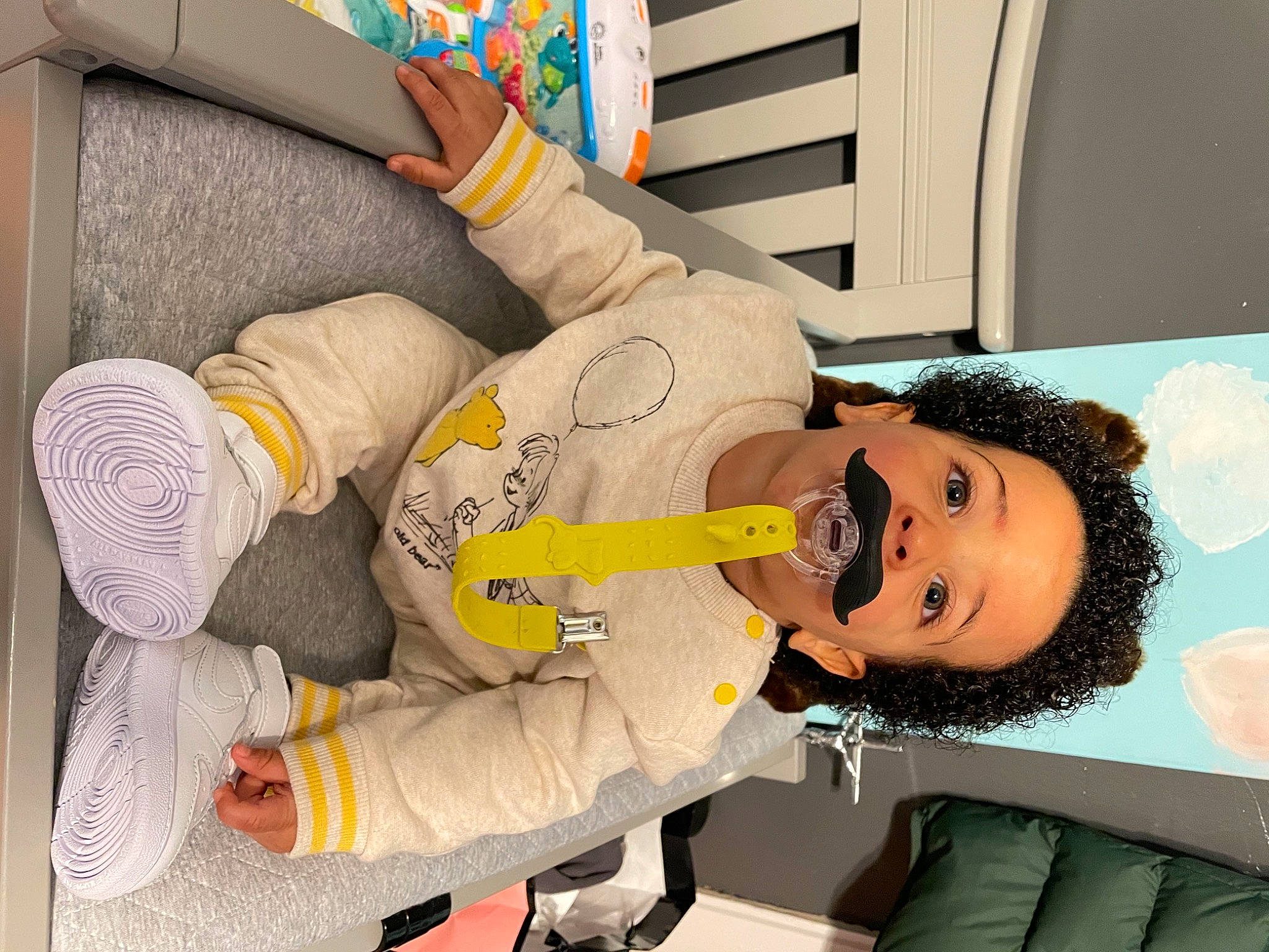 Lenny joined the competition — help win amazing prizes! arm, baby_products, child, clothing, comfort, fun, hand, happy, health_care, human_leg, knee, linens, person, room, smile, stuffed_toy, textile, thigh, thumb, toddler