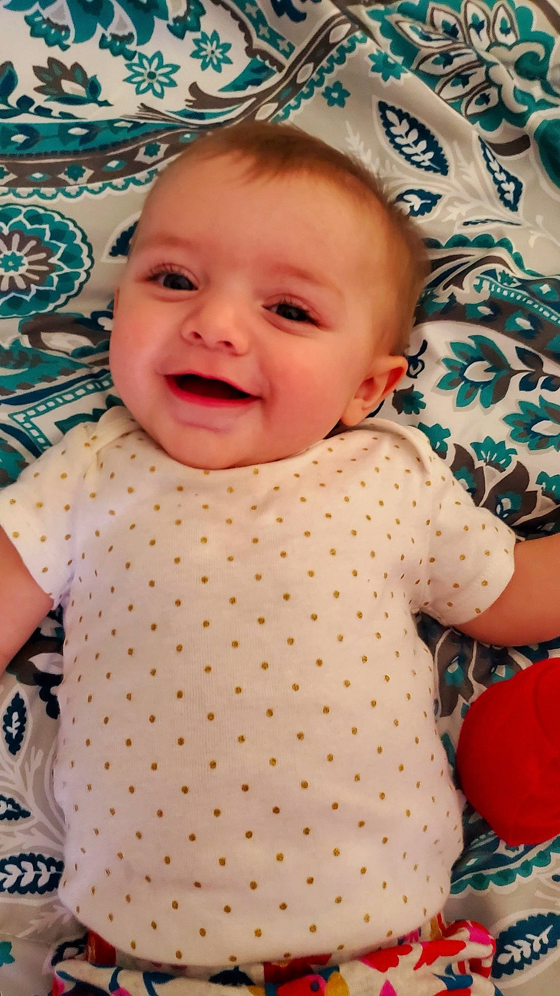 Kierra joined the competition — help win amazing prizes! baby, baby_toddler_clothing, beauty, cheek, child, design, eye, face, facial_expression, head, lip, mouth, nose, pattern, person, polka_dot, skin, smile, toddler