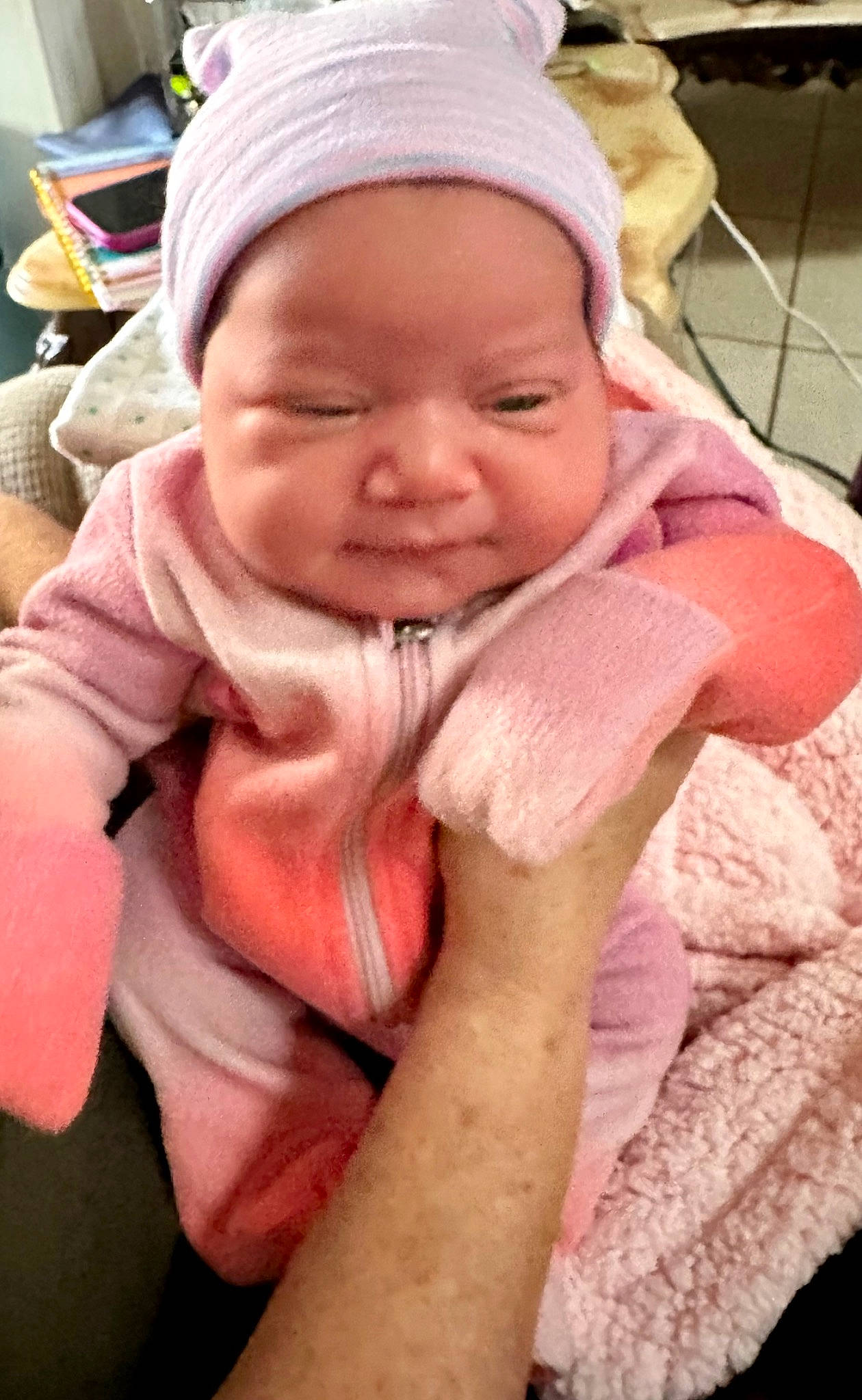 Annali is registered to the contest to win money with this photo: baby, baby_products, baby_toddler_clothing, cap, cheek, child, comfort, eyelash, finger, gesture, grass, happy, headwear, lip, mouth, nose, person, pink, skin, smile