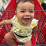 Kya joined the competition — help win amazing prizes! baby, child, smile, shopping_cart, red, infant, happy, clothing, face, retail, store, cute, person, sitting, young, indoors, playful, expression, front_view, toddler