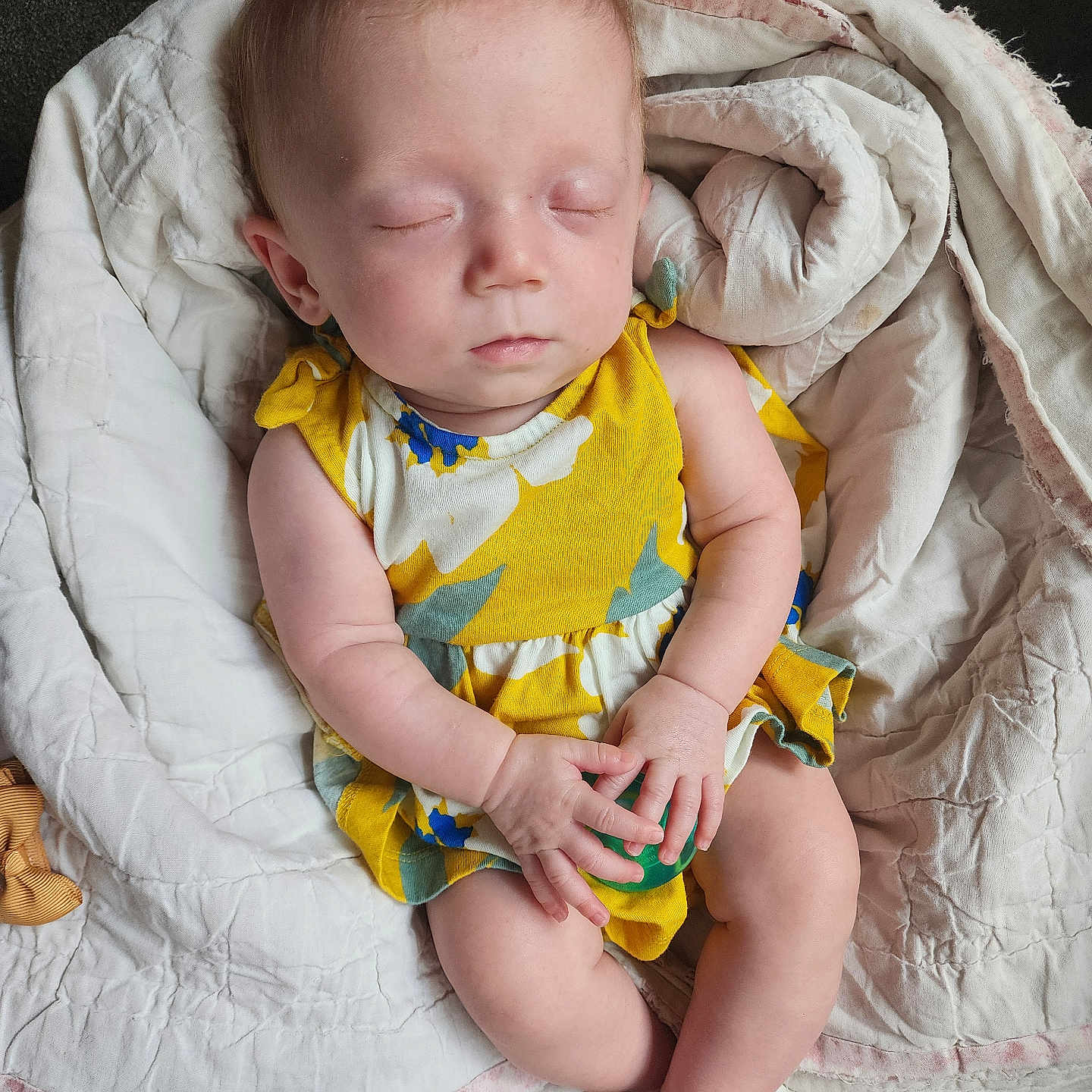 Blakeleigh joined the competition — help win amazing prizes! baby, bed, bedroom, blanket, bodypart, couch, cushion, face, finger, furniture, hand, head, homedecor, linen, newborn, person, photography, portrait, quilt, sleeping