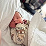 Casey joined the competition — help win amazing prizes! baby, sleeping, blanket, bed, cozy, infant, onesie, soft_focus, peaceful, cute, child, face, hand, indoors, resting, white, comfort, newborn, person, portrait