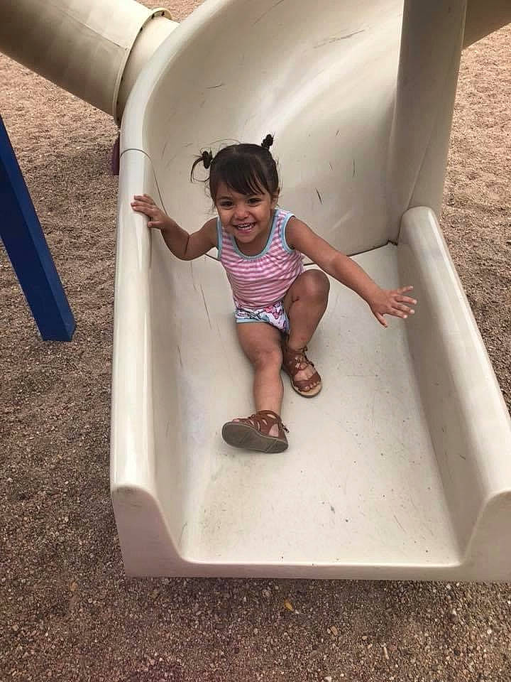Ebony joined the competition — help win amazing prizes! child, chute, fun, joy, outdoor_play_equipment, person, play, playground, playground_slide, public_space, recreation, toddler