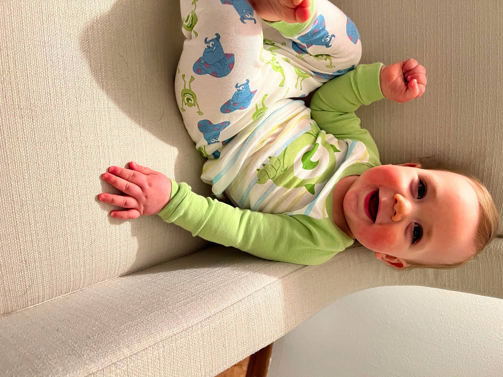 Callen joined the competition — help win amazing prizes! arm, baby, baby_laughing, baby_sleeping, baby_toddler_clothing, cheek, child, clothing, comfort, face, finger, gesture, happy, head, human_body, linens, person, skin, sleeve, smile