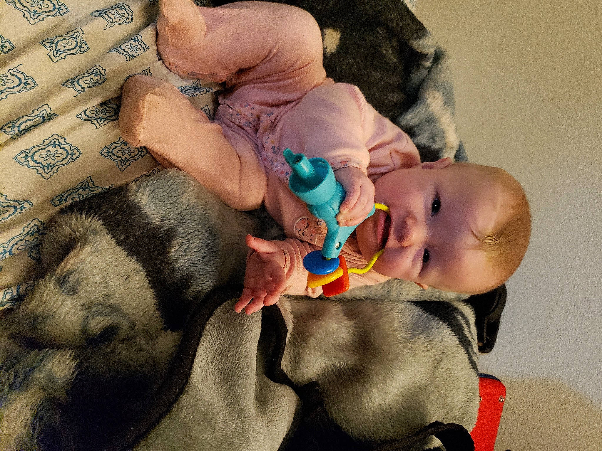 Phoebe joined the competition — help win amazing prizes! baby, baby_products, baby_toddler_clothing, cheek, child, comfort, companion_dog, ear, finger, hand, happy, human_body, iris, linens, nail, person, room, sitting, skin, toddler