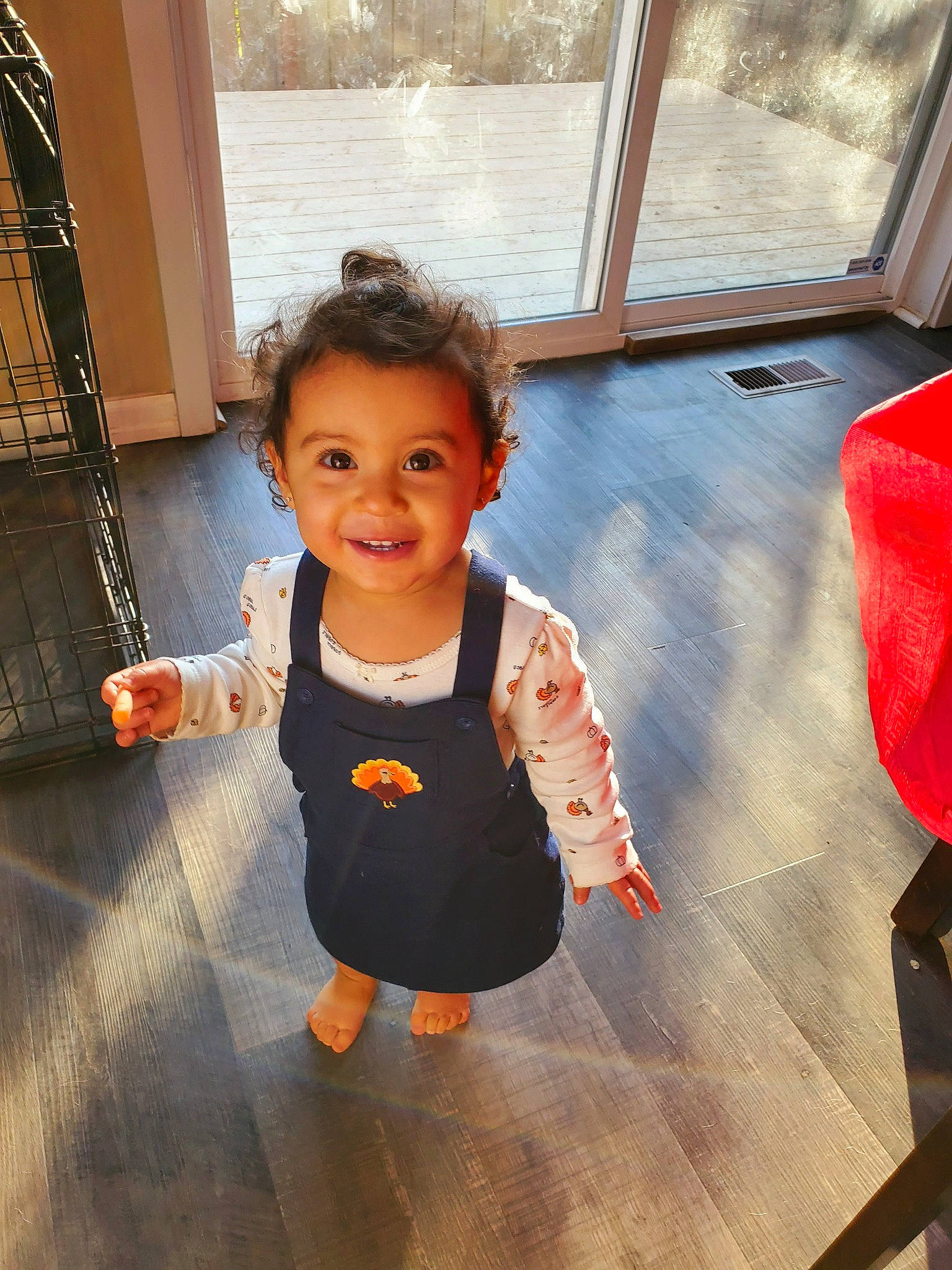 Isela joined the competition — help win amazing prizes! child, floor, joy, person, skin, smile, standing, toddler, vacation