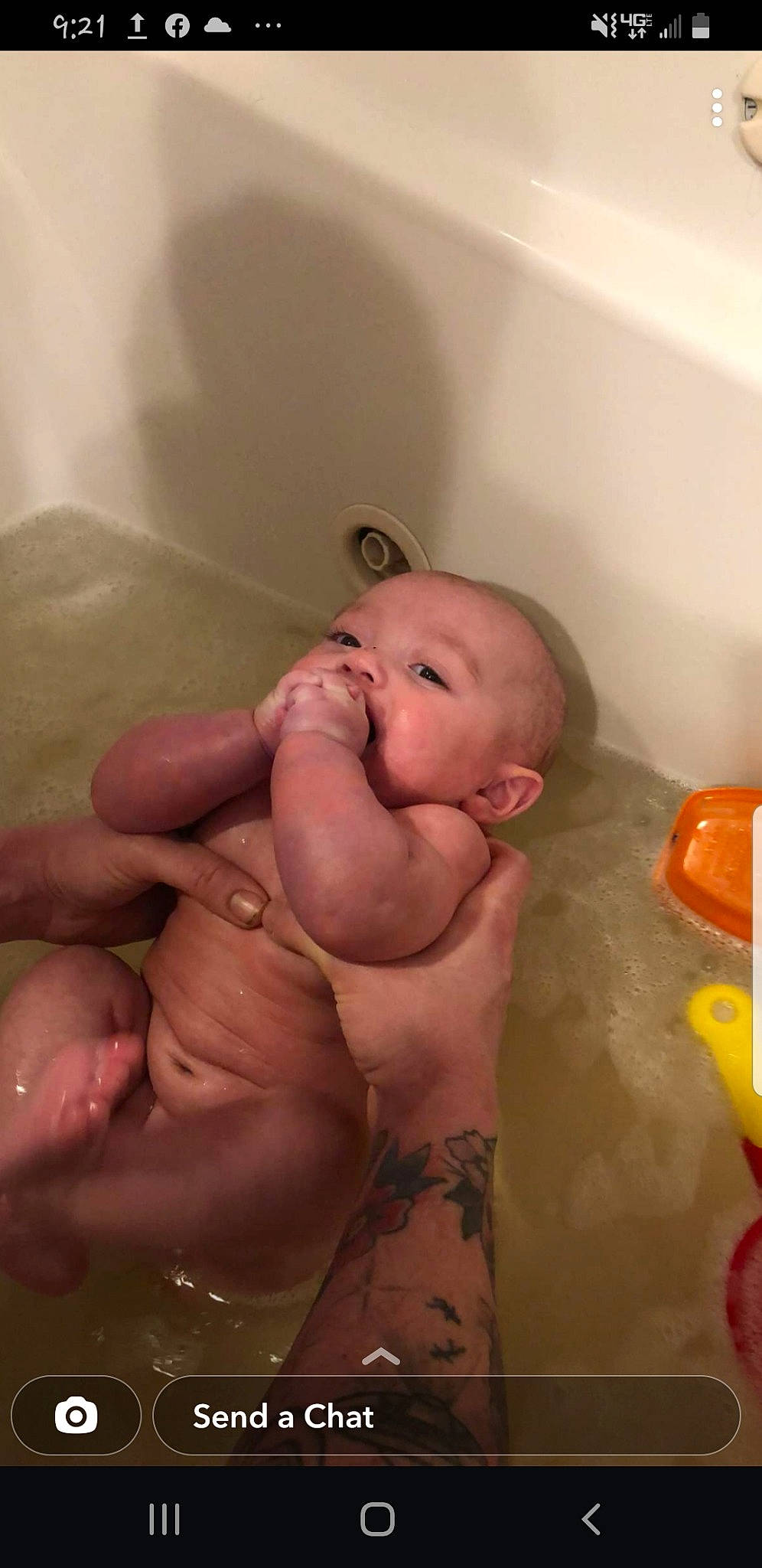 Stella joined the competition — help win amazing prizes! abdomen, baby, bathing, bathtub, cheek, chest, child, comfort, flooring, foot, fun, human_body, mouth, person, room, skin, stomach, thumb, toddler, toy