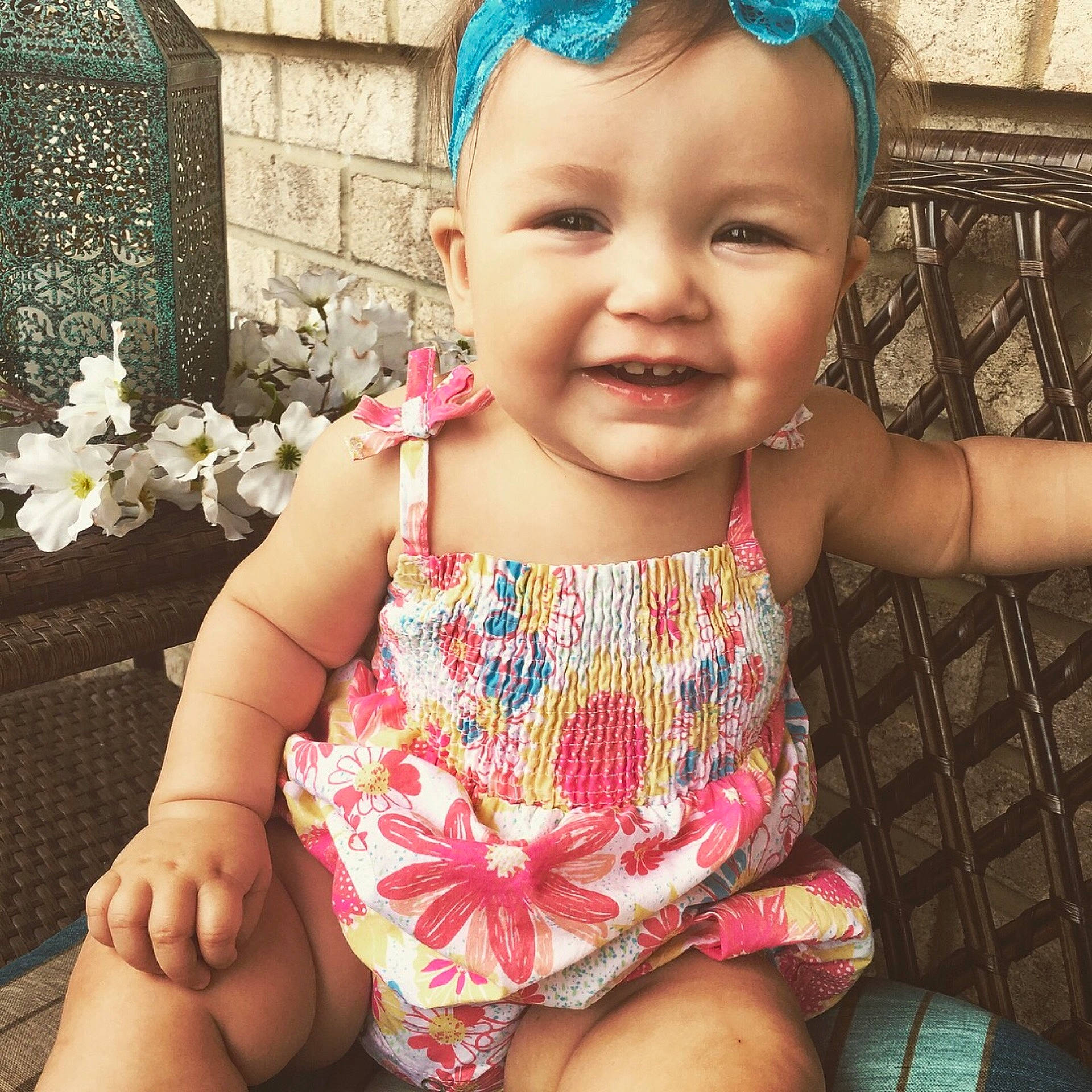 Adalina is registered to the contest to win money with this photo: abdomen, cheek, child, fashion_accessory, girl, hair_accessory, happiness, headband, headgear, headpiece, infant, jewellery, joy, pattern, pink, summer, toddler