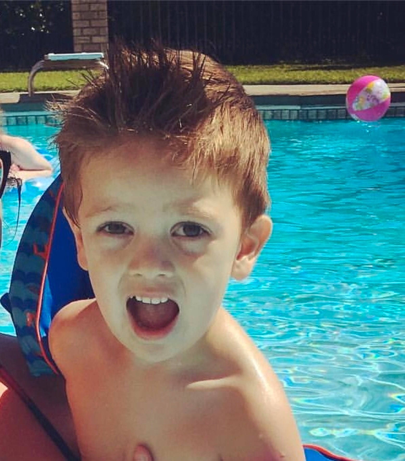 Dominic is registered to the contest to win money with this photo: barechestedness, boy, cheek, child, chin, cool, ear, face, fun, head, human_hair_color, leisure, mouth, summer, swimmer, swimming, swimming_pool, toddler, vacation, water