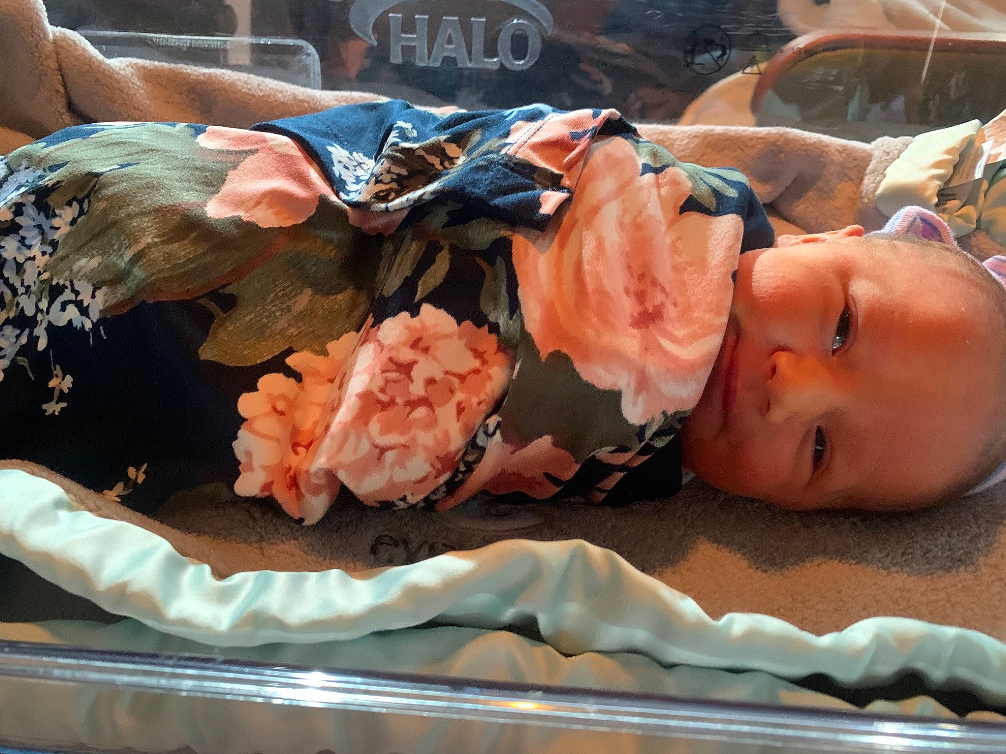 Ellisia is registered to the contest to win money with this photo: baby, baby_products, baby_toddler_clothing, child, cut_flowers, fashion_accessory, flower, flower_arranging, headgear, headpiece, linens, orange, peach, person, petal, pink, plant, rose, sweetness, textile