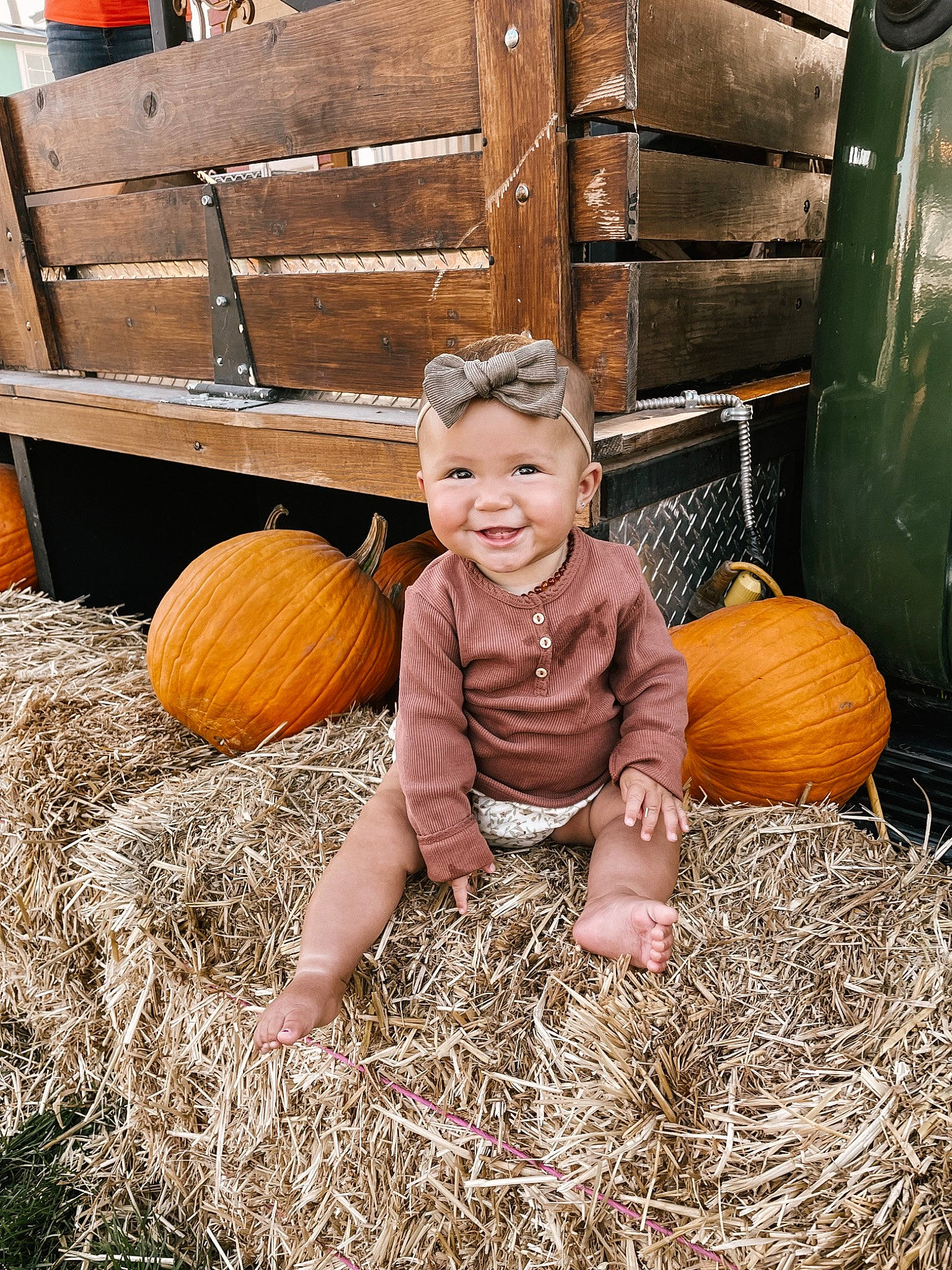 Jane joined the competition — help win amazing prizes! agriculture, calabaza, cucurbita, gourd, grass, happy, hay, headwear, joy, local_food, mammal, natural_foods, orange, people_in_nature, person, pumpkin, smile, squash, vegetable, vertebrate