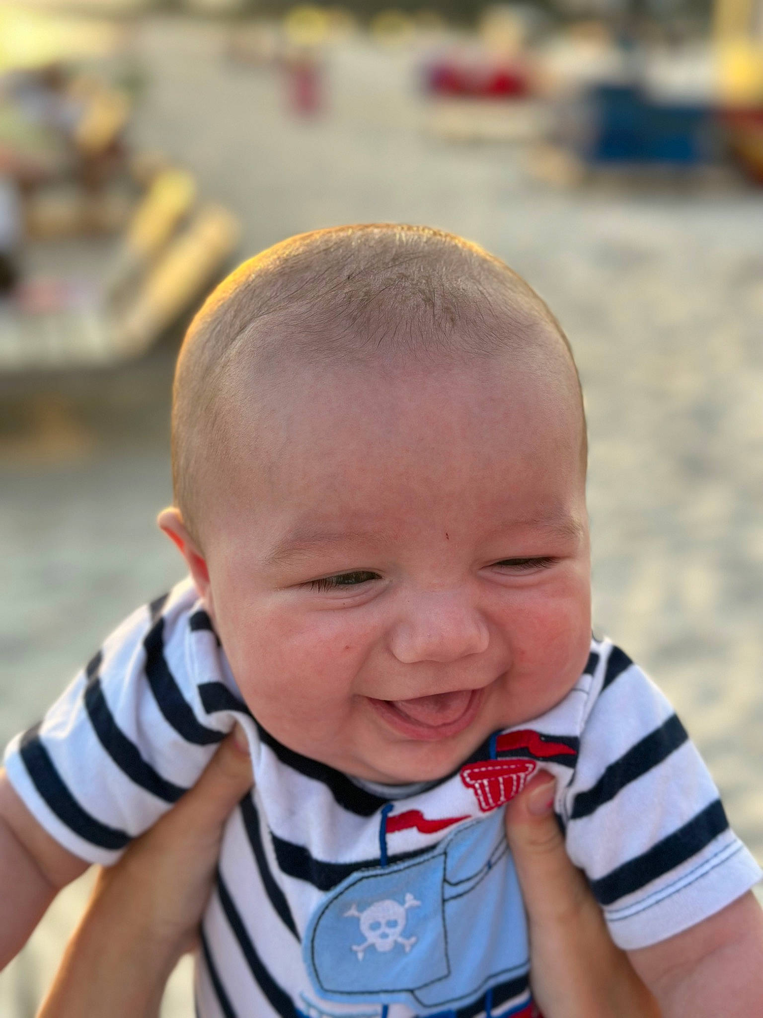 Noah is registered to the contest to win money with this photo: baby, baby_toddler_clothing, cheek, chin, eyebrow, eyelash, fun, grass, happy, iris, leisure, lip, neck, nose, person, skin, sleeve, smile, summer, t_shirt