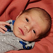 Elias joined the competition — help win amazing prizes! baby, newborn, infant, face, hand, clothing, blanket, soft, resting, cute, person, portrait, closeup, skin, head, eyes, small, child, newborn_baby, cozy