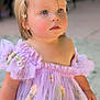 Ridlee Renee is registered to the contest to win money with this photo: toddler, child, dress, lavender, pigtails, blue_eyes, embroidery, flowers, cute, portrait, soft_light, outdoor, fashion, person, young_child, innocence, curly_hair, summer, adorable, bokeh