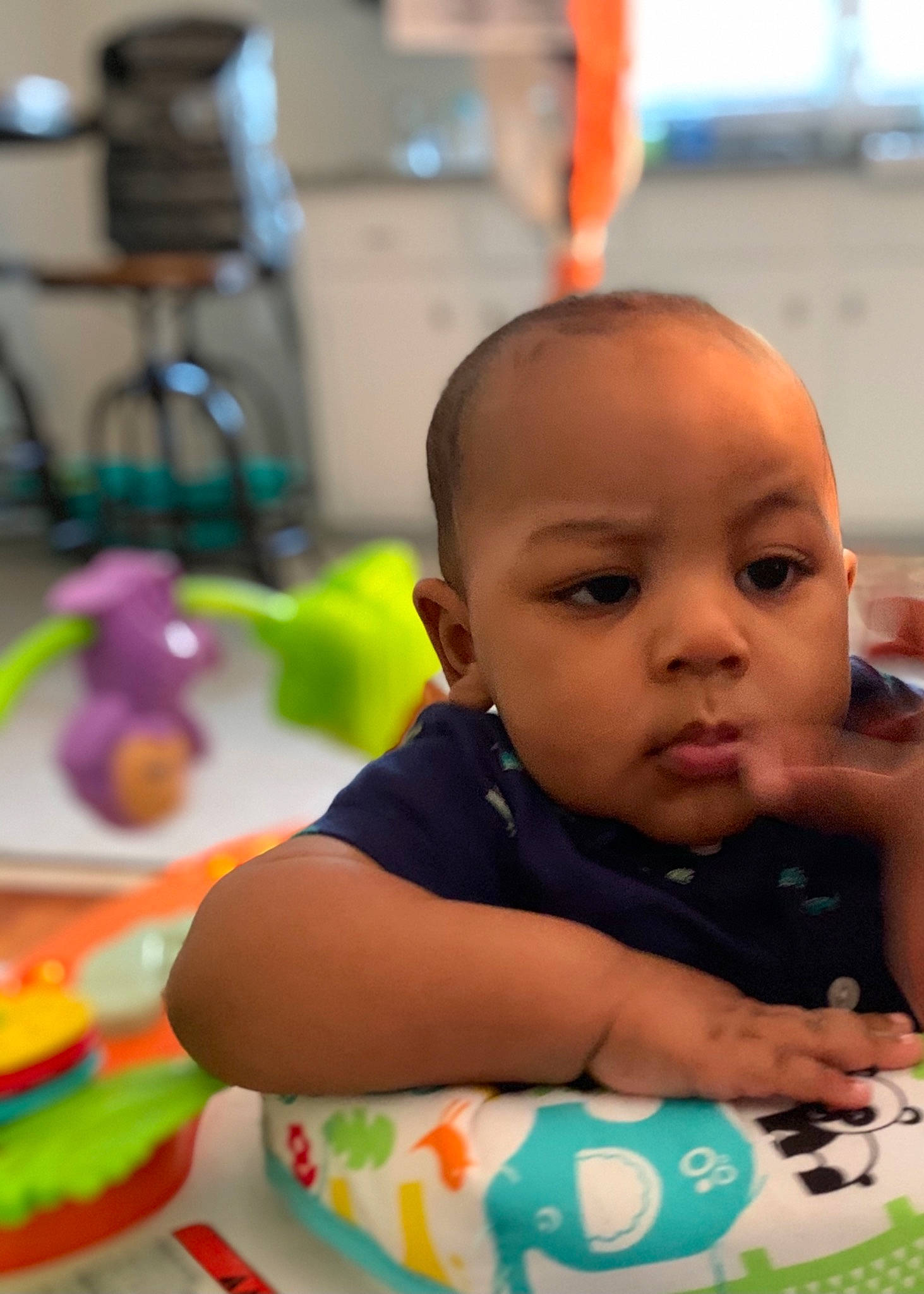 Kruz joined the competition — help win amazing prizes! baby, baby_toddler_clothing, cheek, child, event, eyelash, finger, fun, green, happy, iris, leisure, nose, person, play, room, sitting, skin, smile, toddler