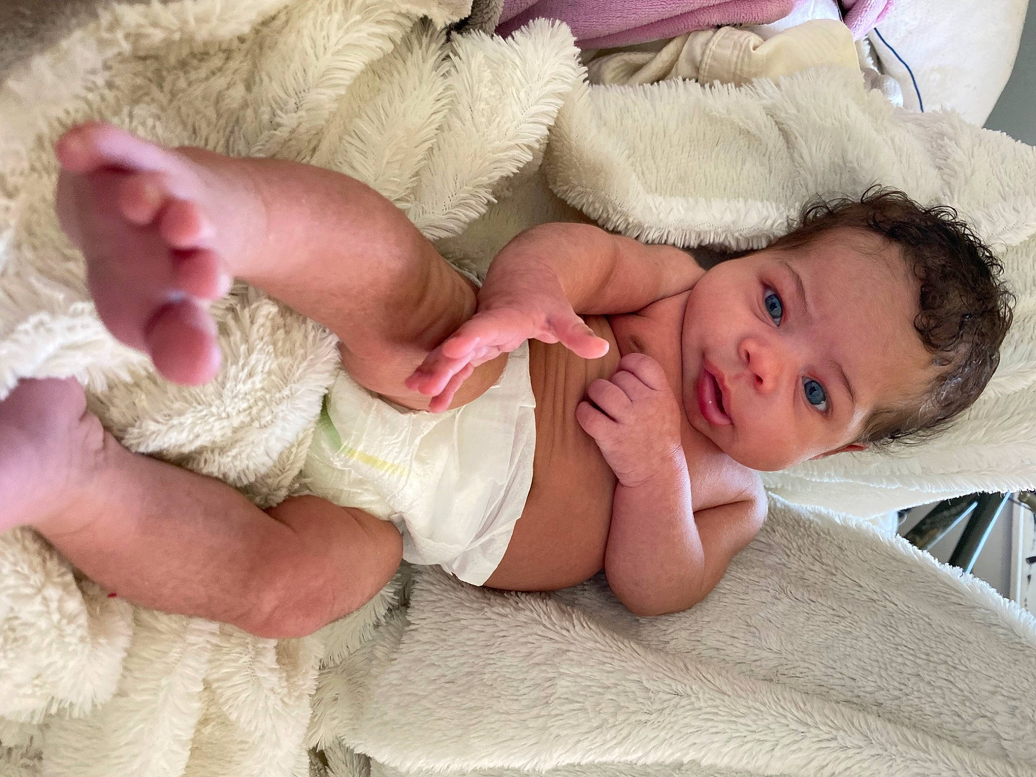 Brielle is registered to the contest to win money with this photo: art, baby, baby_sleeping, baby_toddler_clothing, child, comfort, eyelash, fashion_accessory, finger, foot, fur, gesture, linens, nail, pattern, person, skin, textile, thumb, toddler