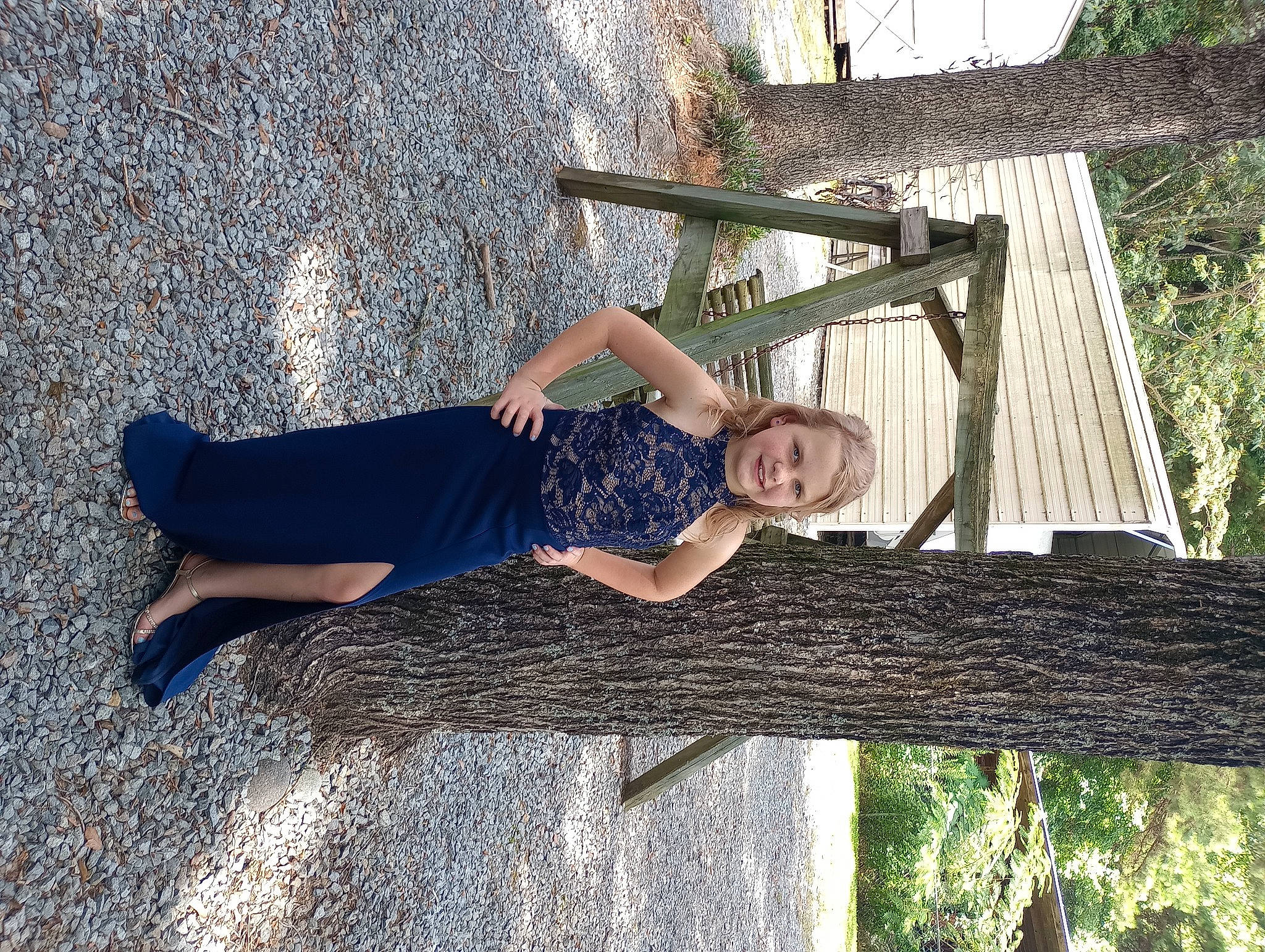 Samantha Skaggs joined the competition — help win amazing prizes! asphalt, electric_blue, flash_photography, fun, grass, happy, human_leg, joy, leisure, people_in_nature, person, road_surface, shadow, sitting, smile, t_shirt, thigh, tree, trunk, waist