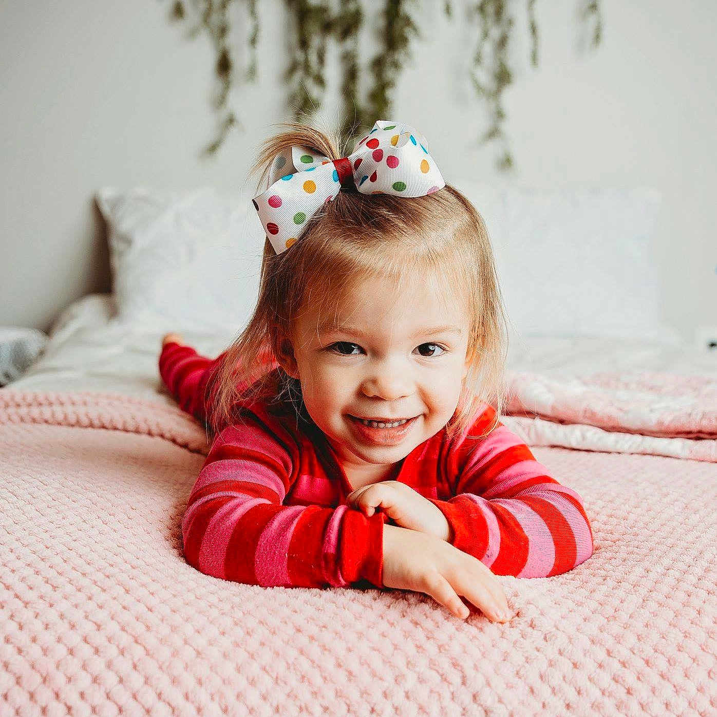 Collins joined the competition — help win amazing prizes! child, girl, hair_accessory, headpiece, infant, joy, person, red, skin, toddler
