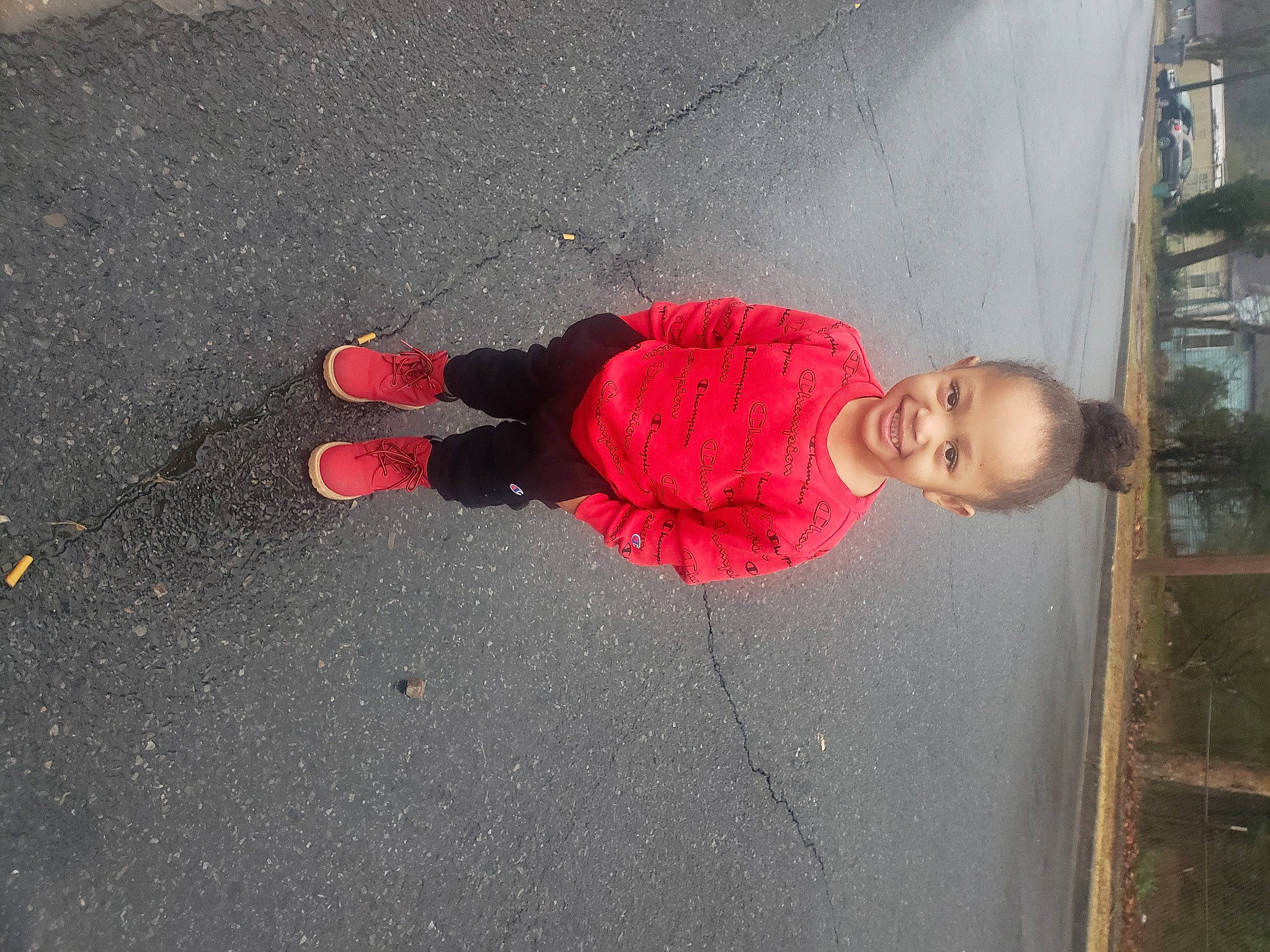 Paul joined the competition — help win amazing prizes! asphalt, carmine, child, concrete, curb, flooring, fun, human_leg, joy, pedestrian, person, recreation, road, road_surface, shadow, sidewalk, soil, street, tar, tints_and_shades