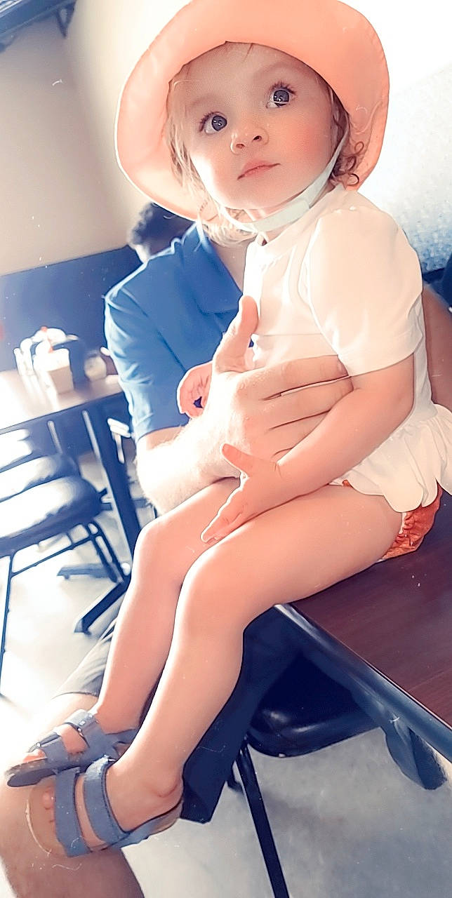 Ellanor joined the competition — help win amazing prizes! blue, dress, elbow, finger, hat, headwear, human_body, joint, knee, leg, lip, muscle, neck, person, pink, shoulder, skin, sleeve, thigh, toddler