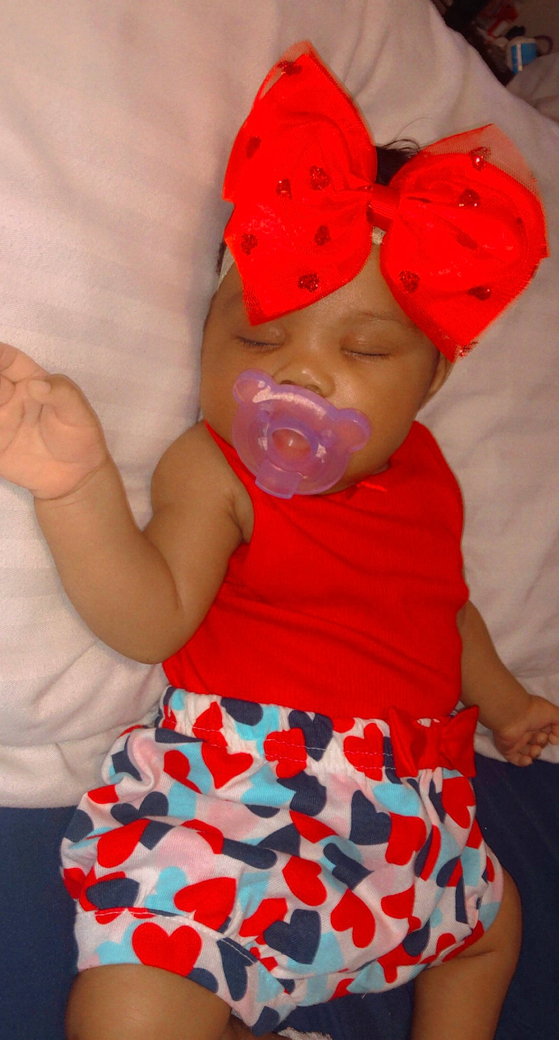 Aiyanna joined the competition — help win amazing prizes! arm, baby, baby_toddler_clothing, child, dress, fun, goggles, happy, hat, headwear, nail, orange, person, pink, red, sleeve, sunglasses, textile, thigh, thumb